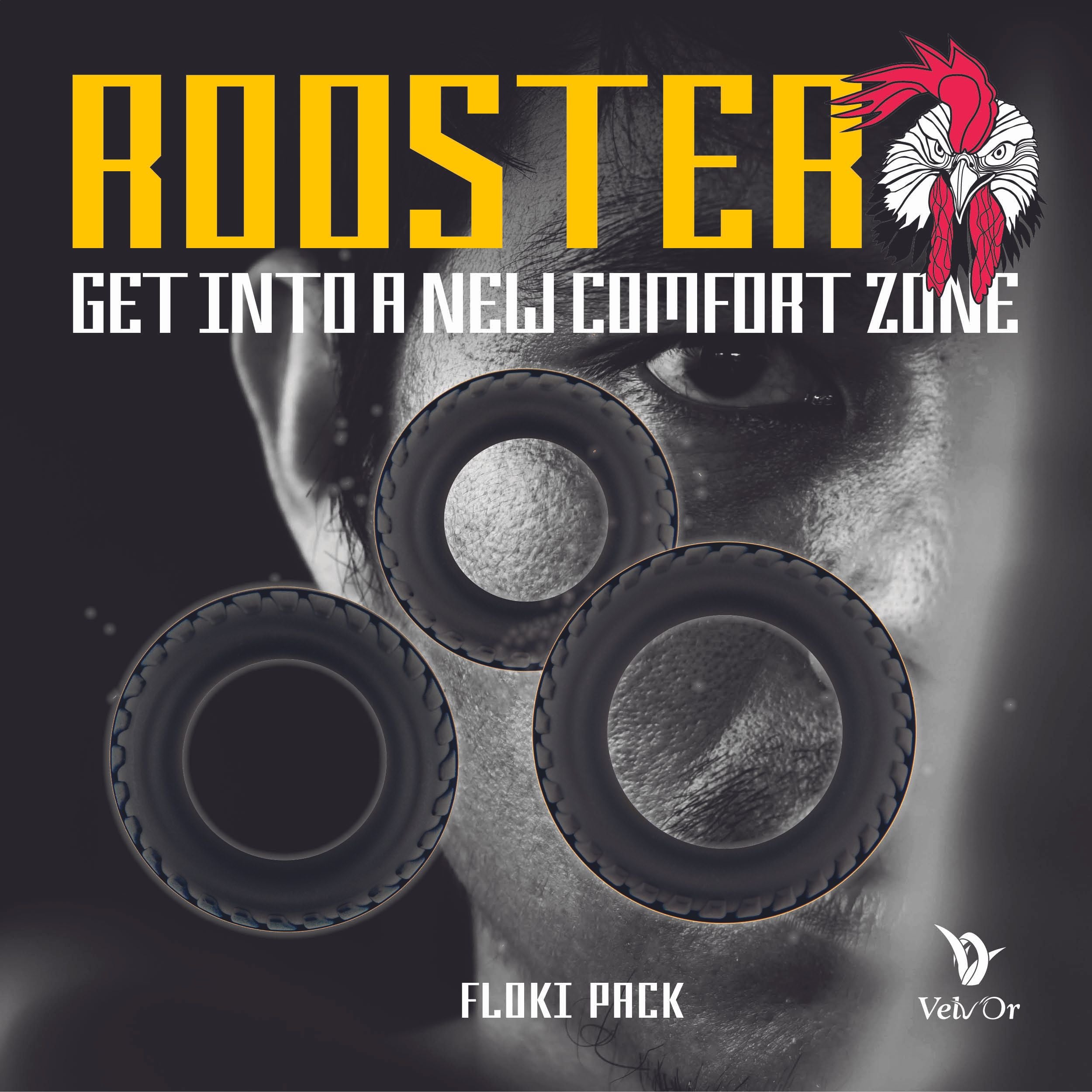 Velv'Or - Rooster Floki Pack Set of Sturdy Looking Cock Rings