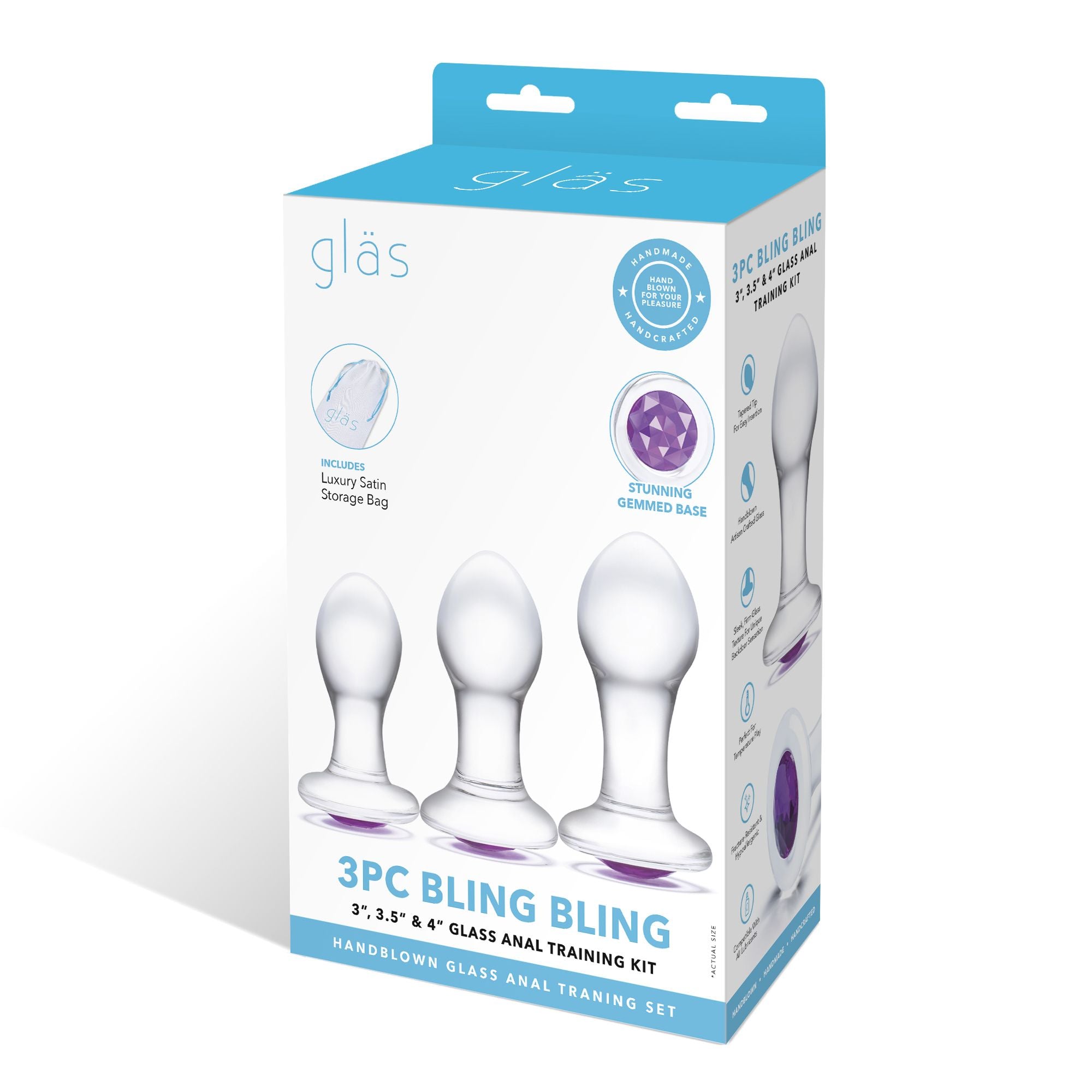 Glas - Bling Bling Glass 3 pc Anal Training Kit