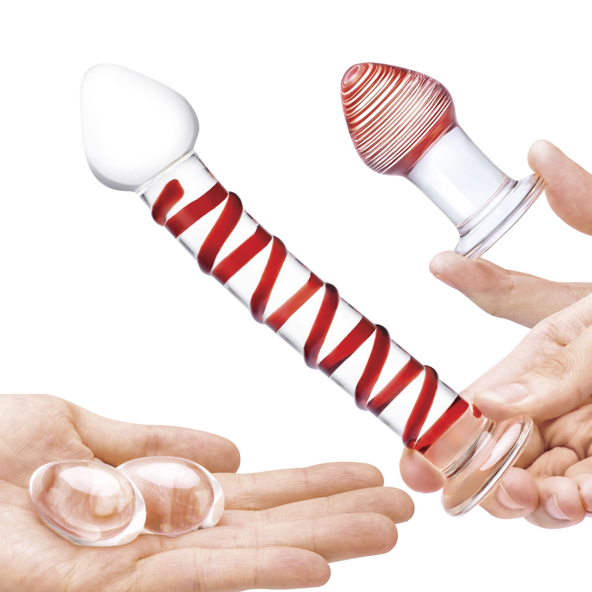 Glas - Mr. Swirly 4 pc Set with Glass Kegel Balls & Butt Plug