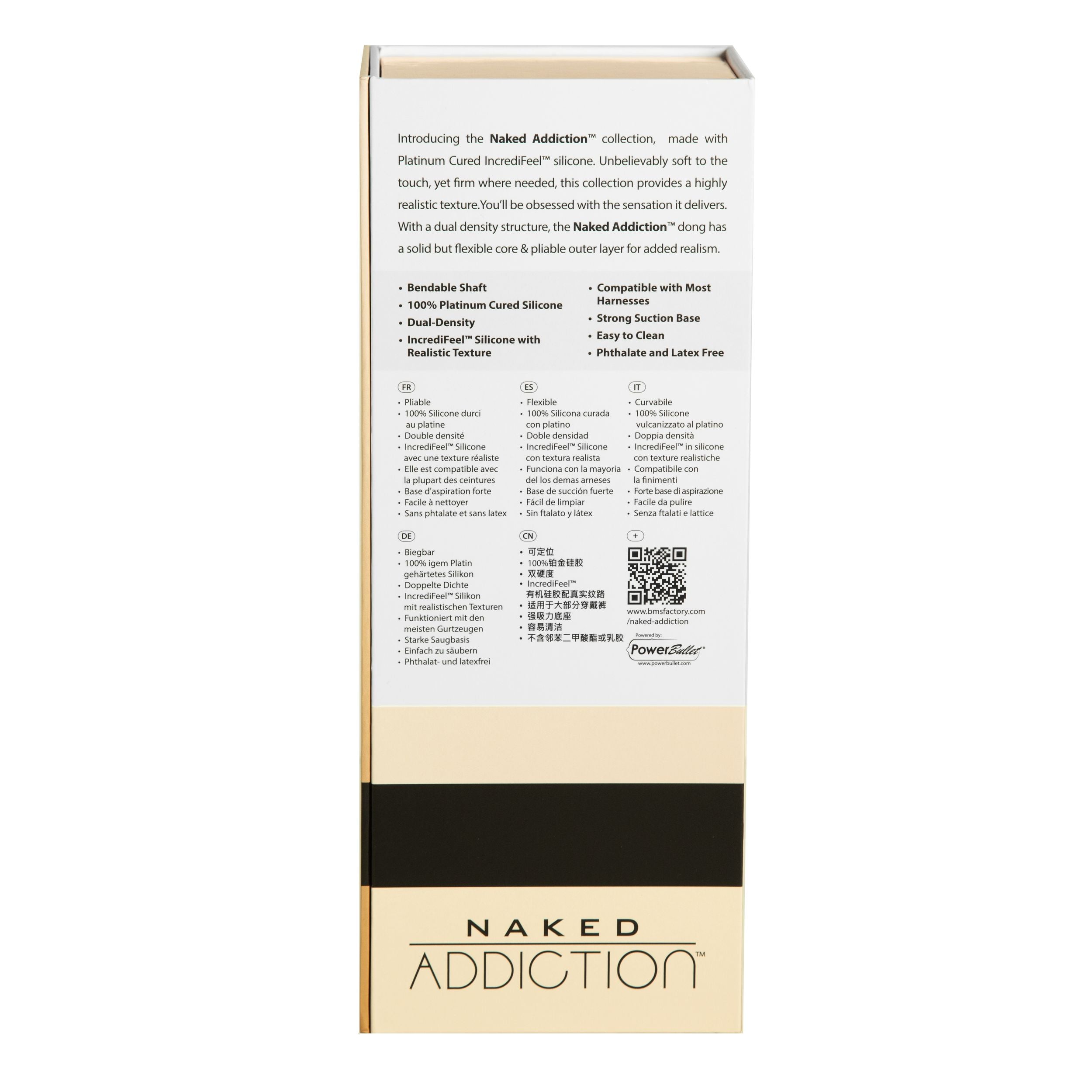 Naked Addiction - 22,8 cm Silicone Bendable Dual Density Dildo Vanilla