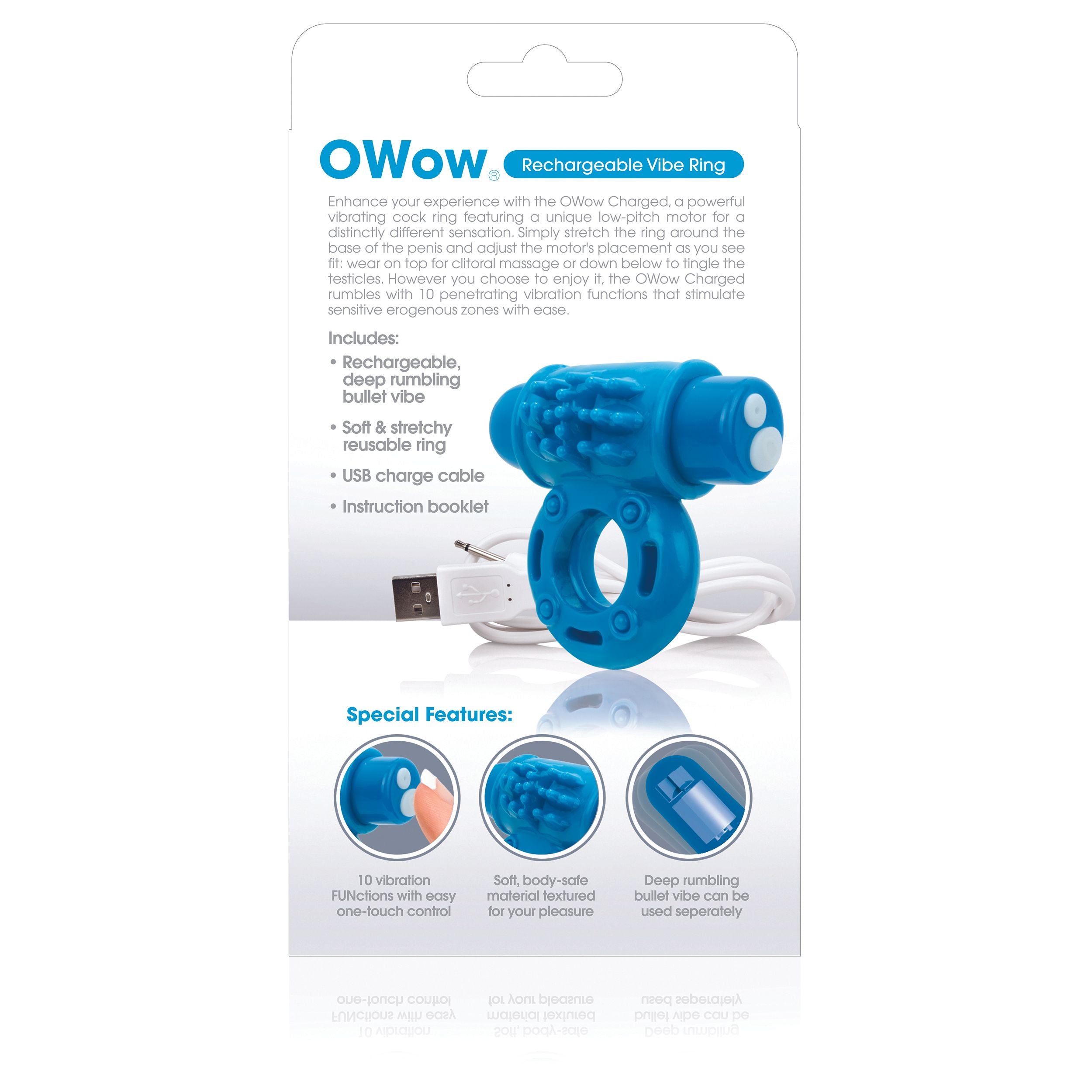 The Screaming O - Charged OWow Vibe Ring Blauw