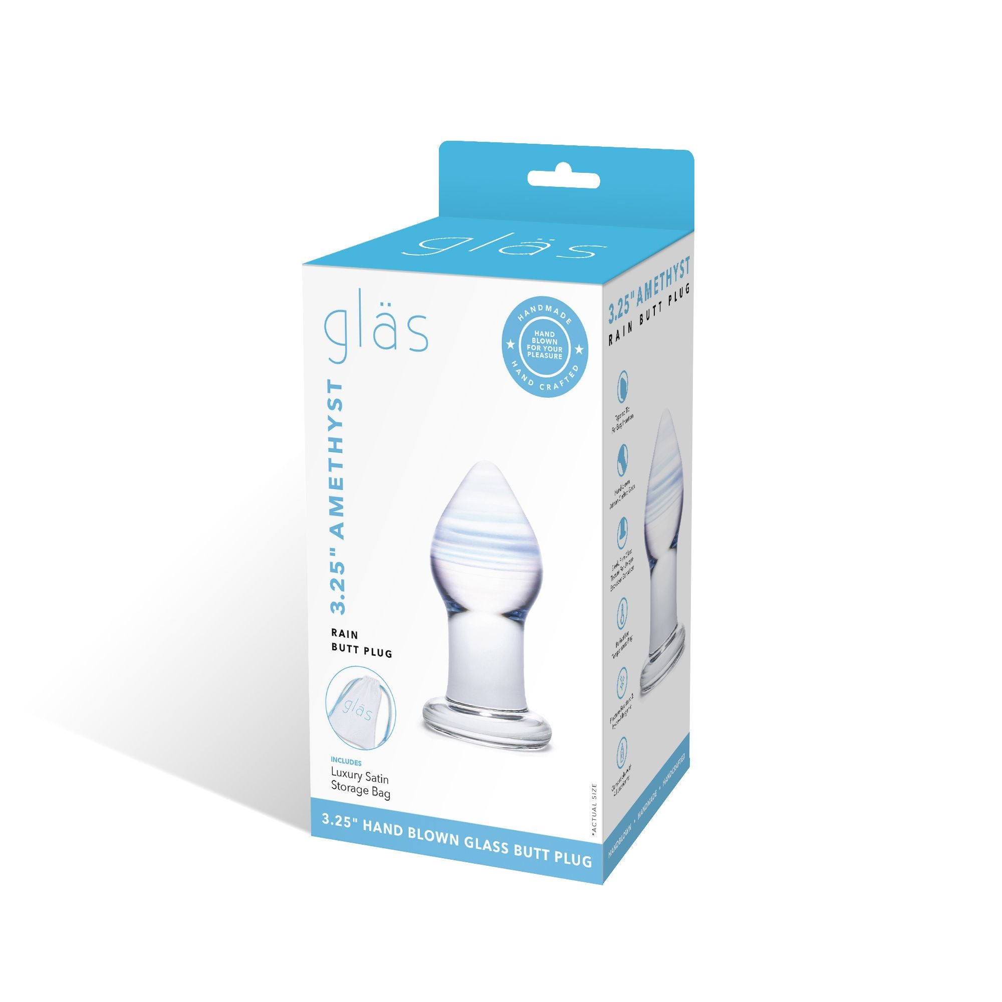 Glas - Amethyst Rain Glazen Butt Plug