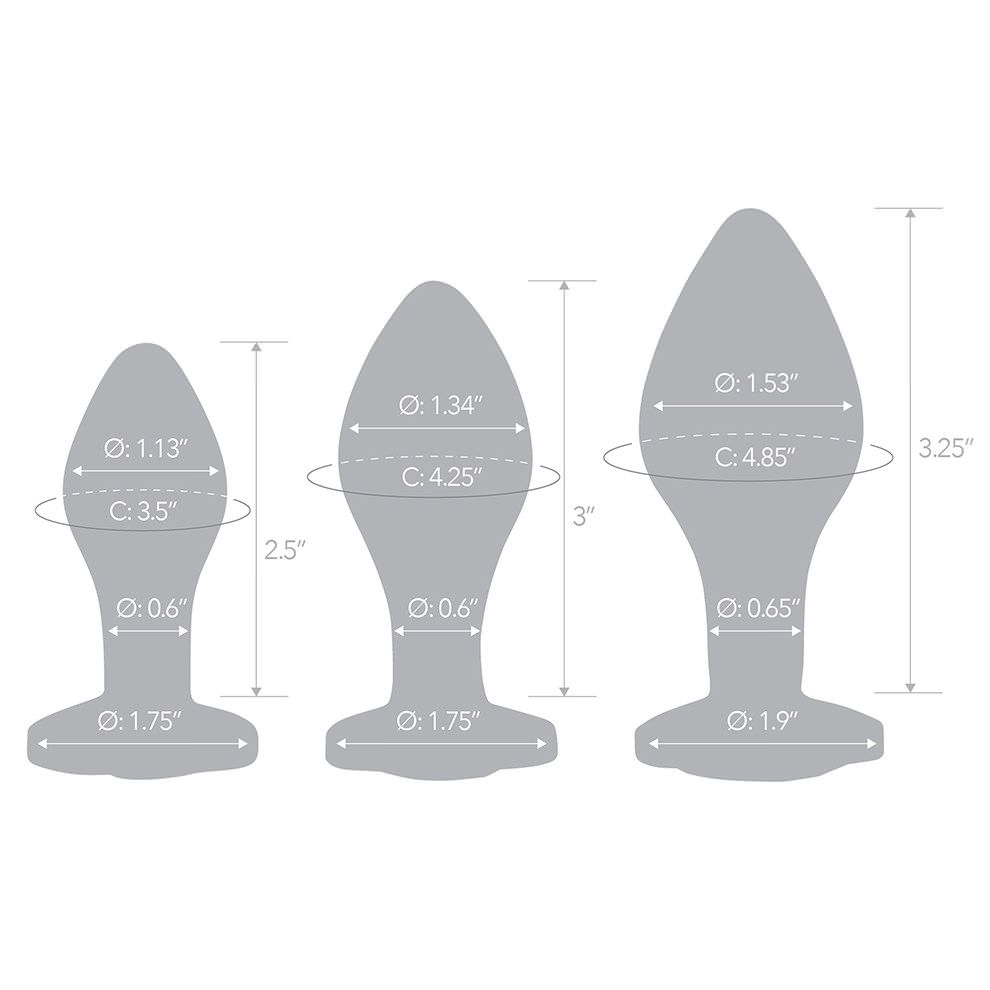Glas - Heart Jewel Glass Anal Training Kit 3 pcs