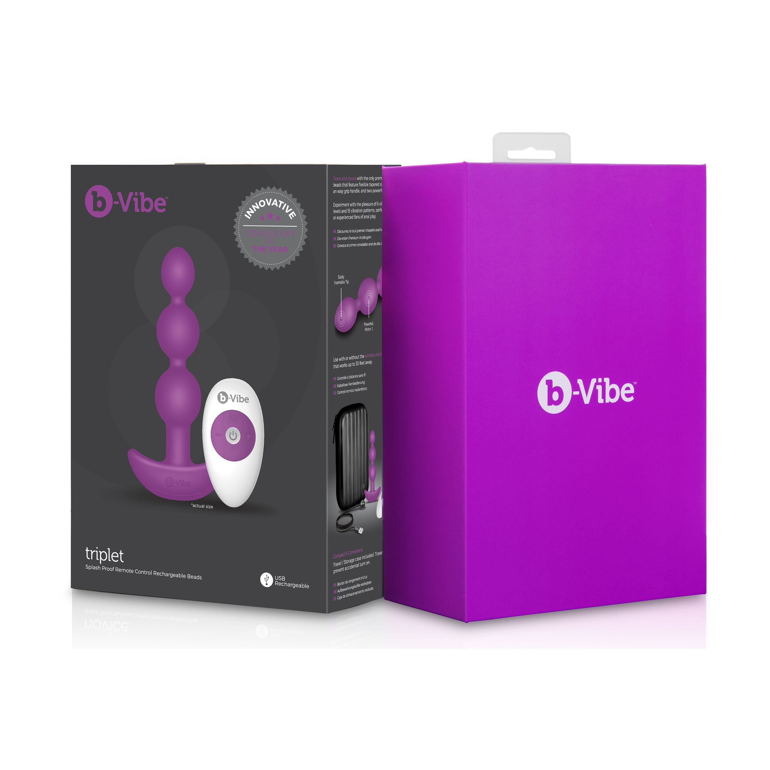 B-Vibe - Triplet Anale Kralen Fuchsia