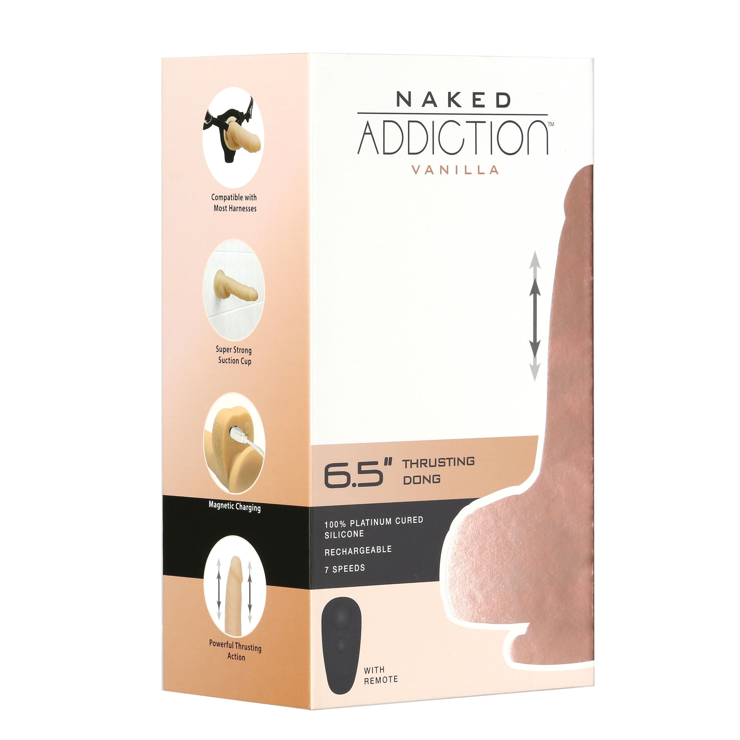 Naked Addiction - Thrusting Dong met Afstandsbediening 16,5 cm Vanilla