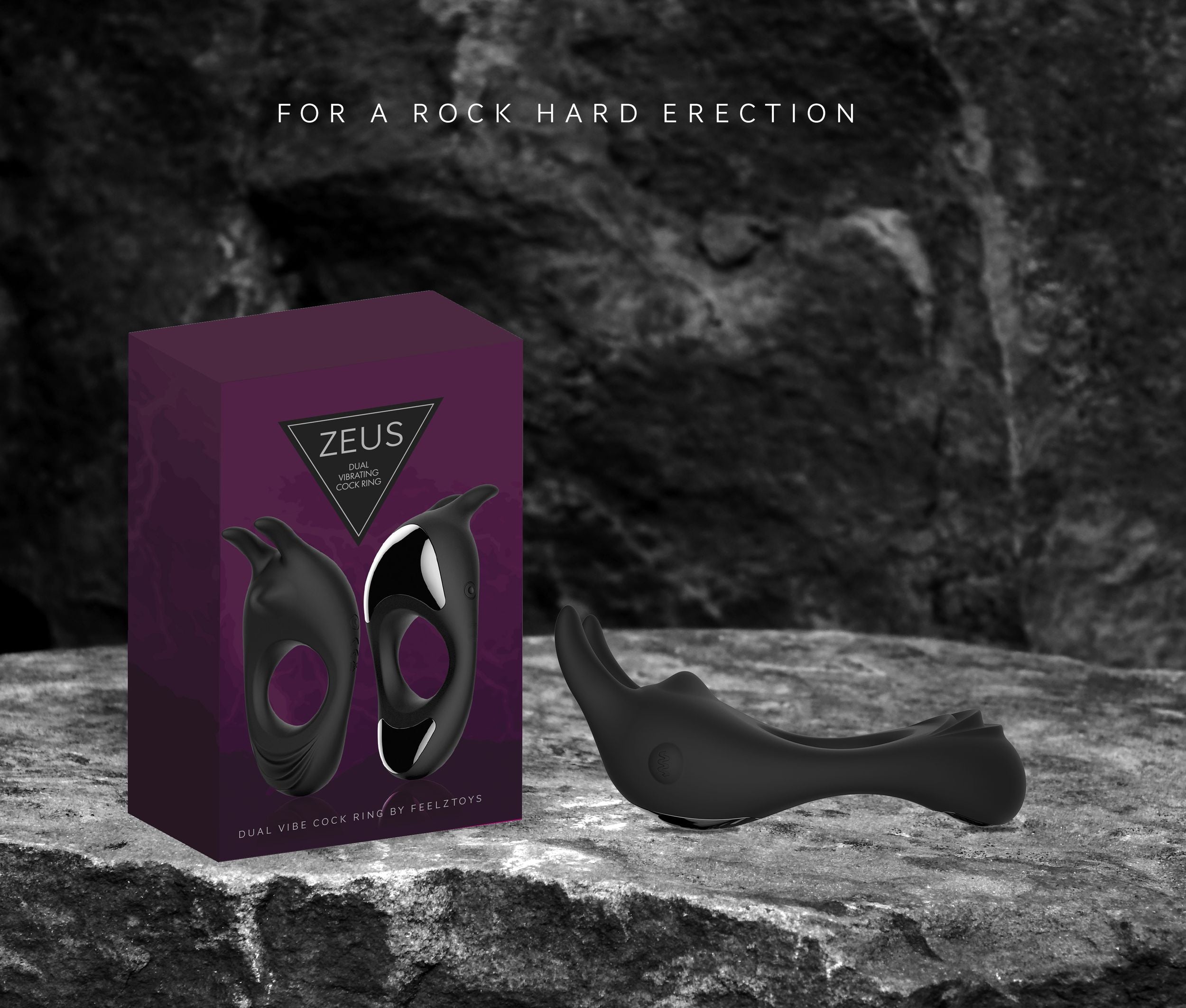 FeelzToys - Zeus Dual Vibe Penisring Zwart
