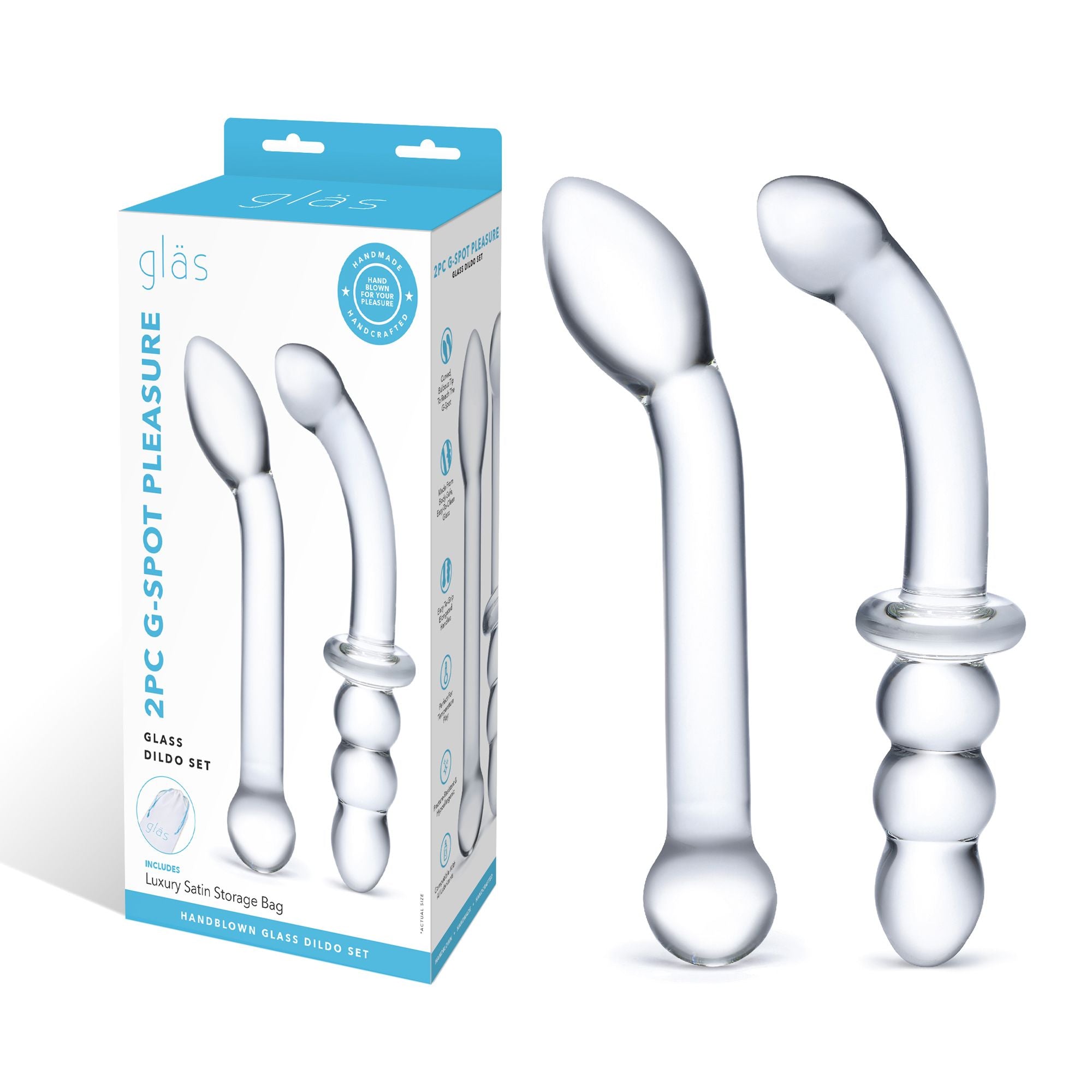 Glas - G-Spot Pleasure Glass Dildo Set 2 st.