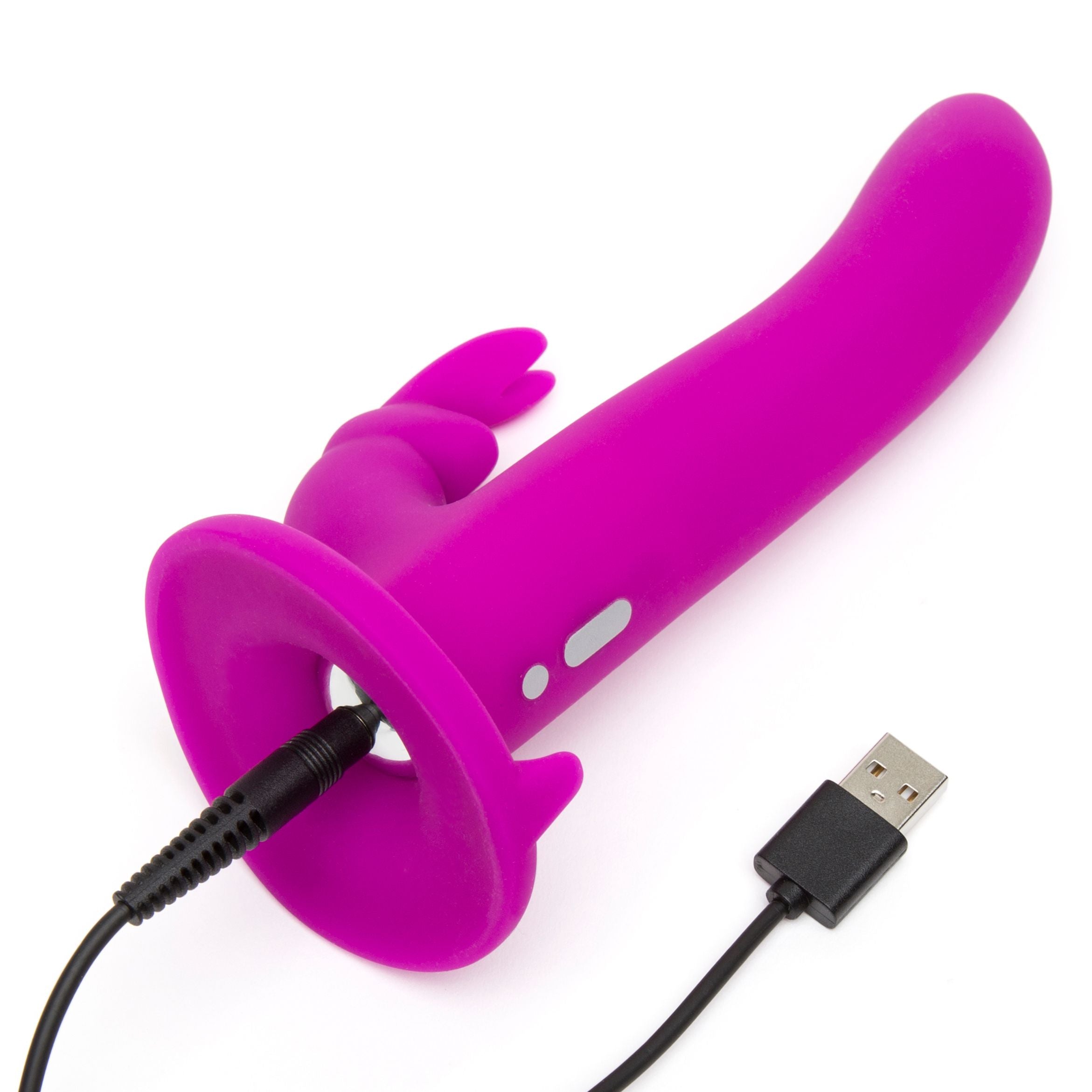 Happy Rabbit – Vibrerende Strap-On Set – Magenta