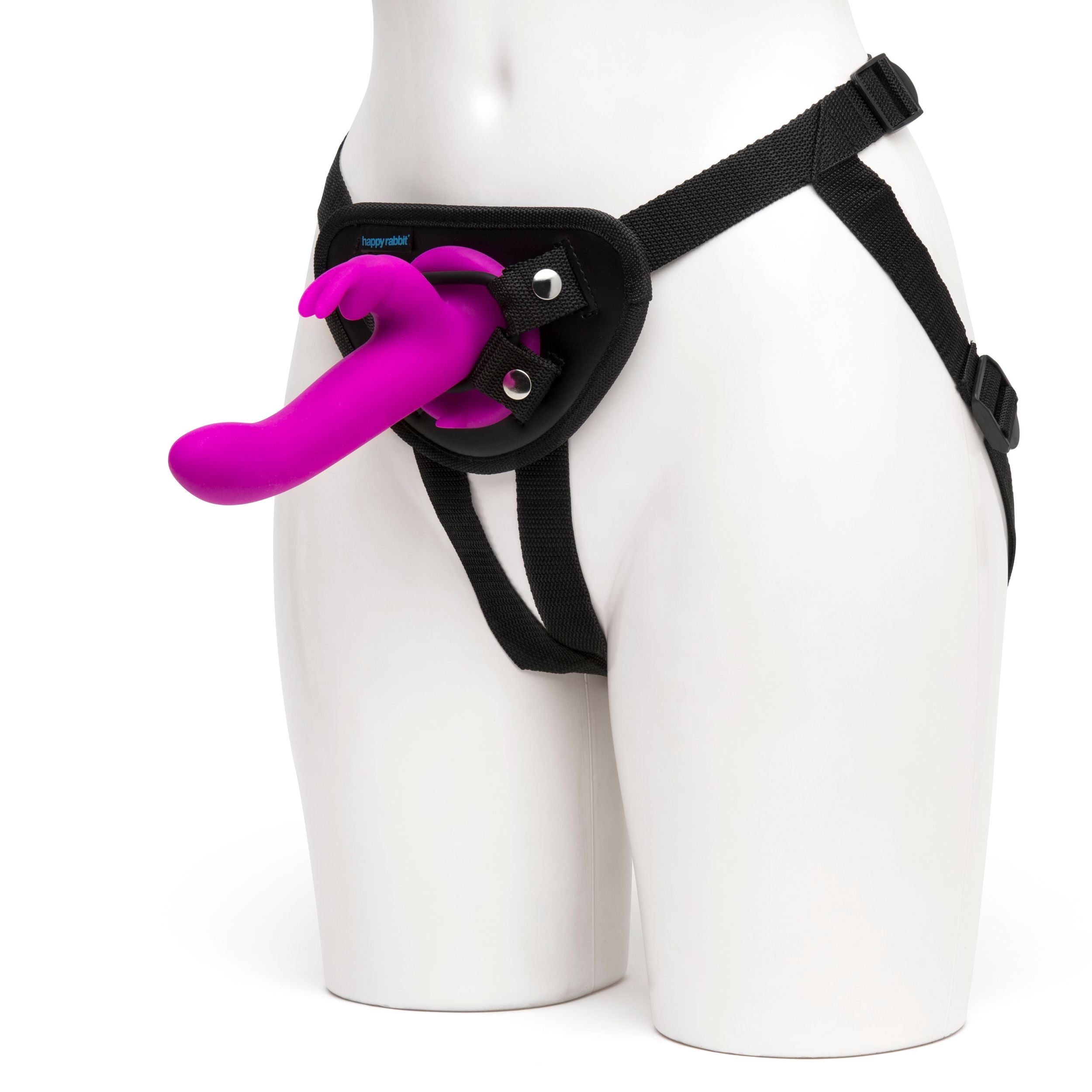 Happy Rabbit – Vibrerende Strap-On Set – Magenta