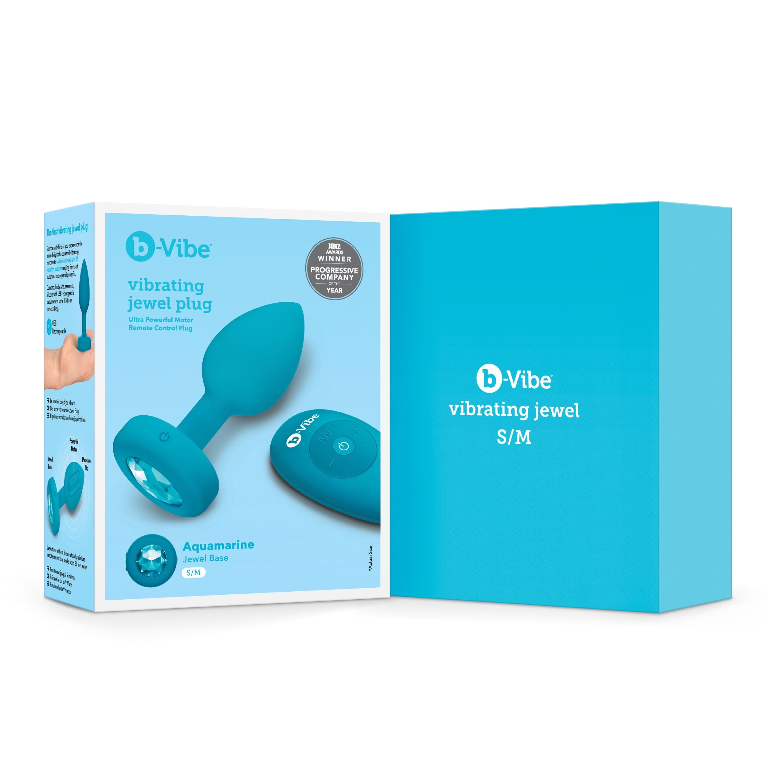 B-Vibe - Vibrerende Juwelen Plug S/M Blauw
