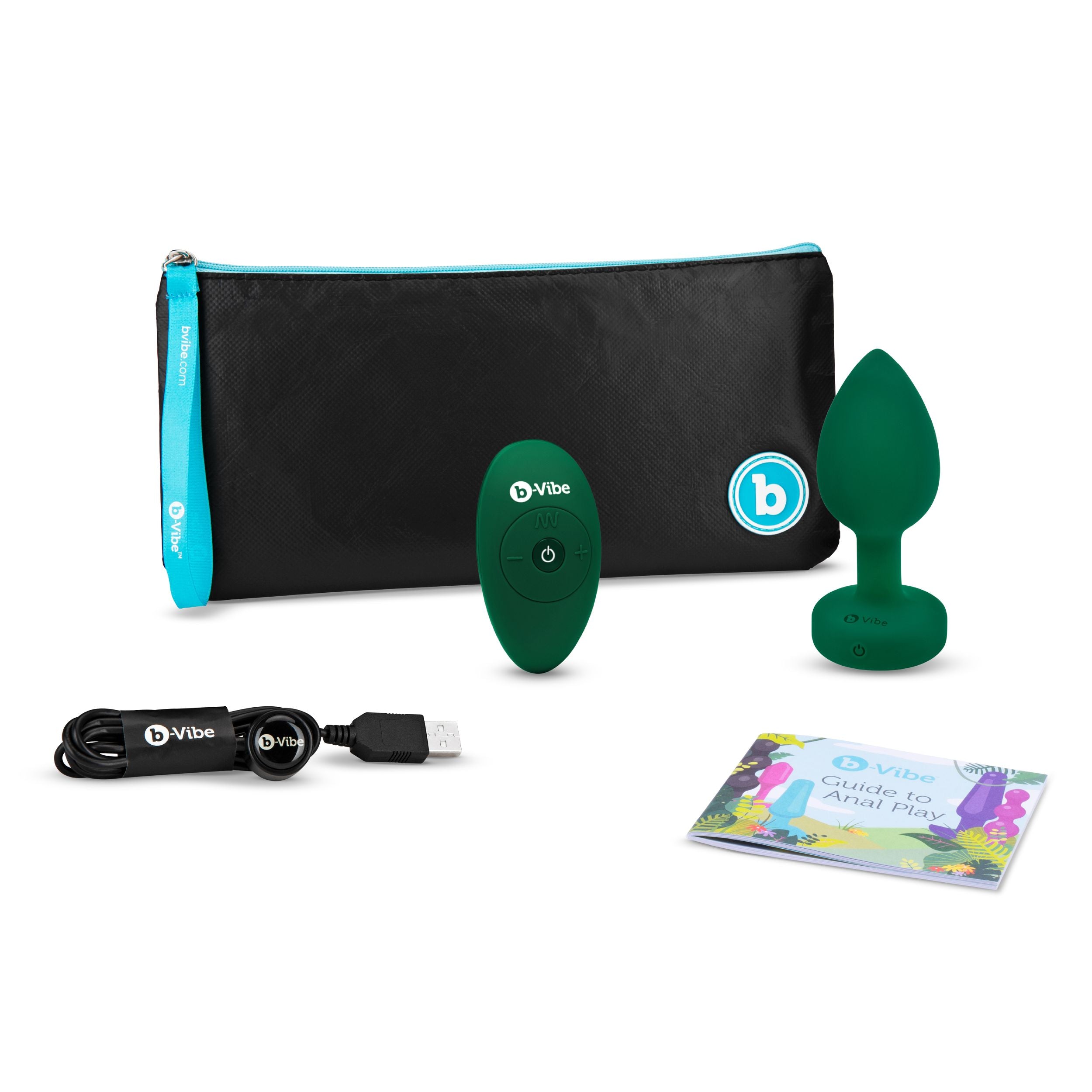 B-Vibe - Vibrerende Juwelen Plug M/L Groen