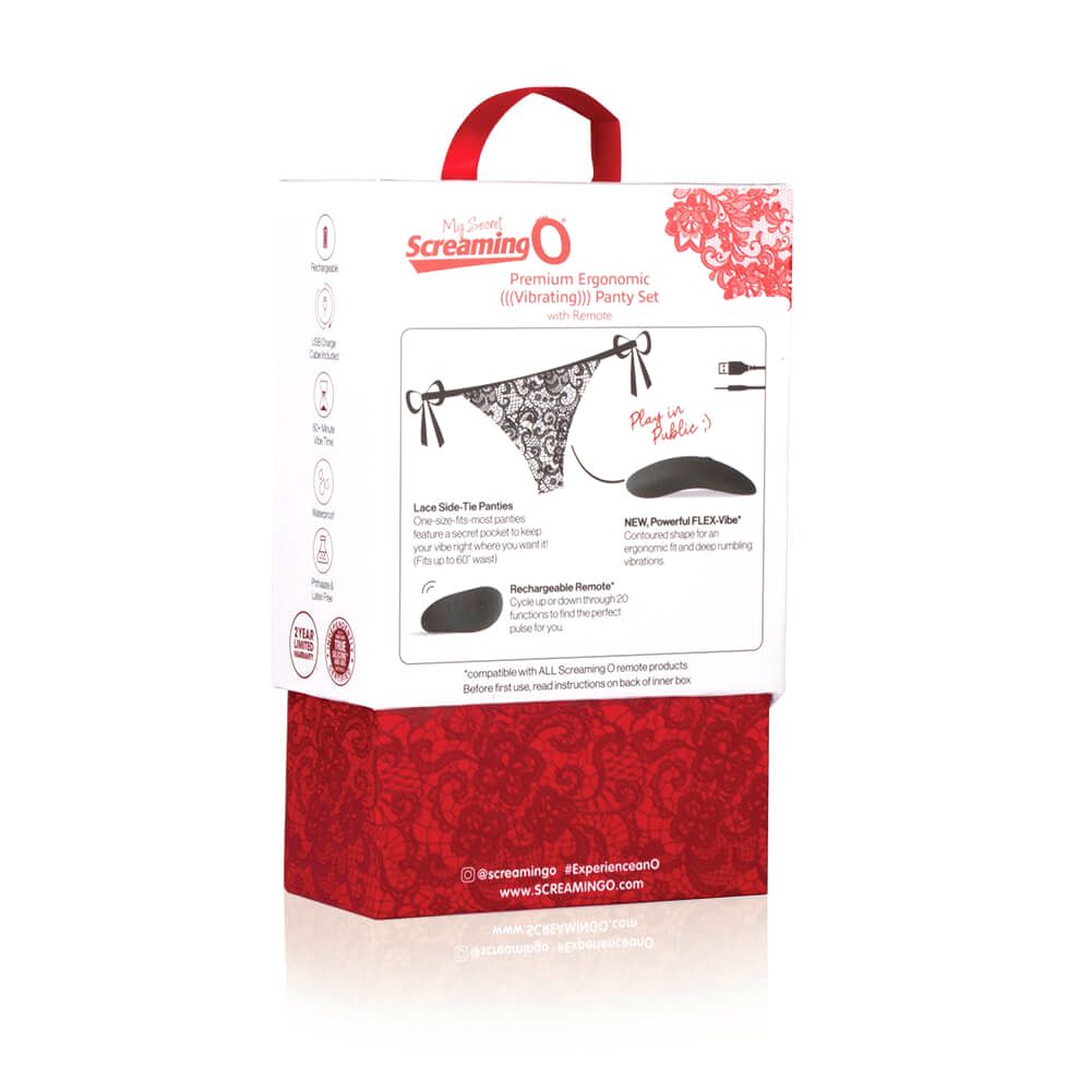 The Screaming O - Premium Ergonomic Remote Panty Set Zwart