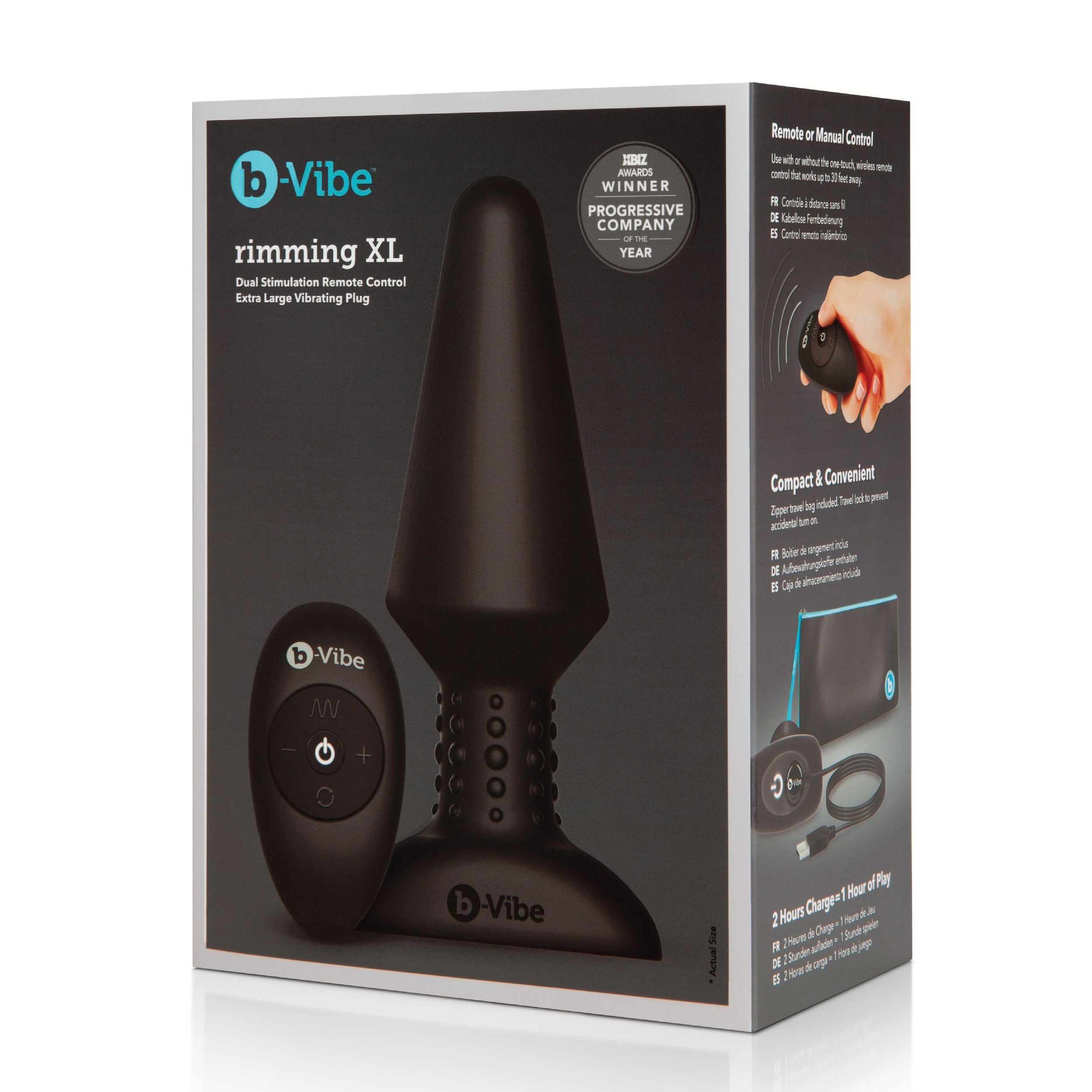 B-Vibe - Rimming Remote Control Plug XL Zwart