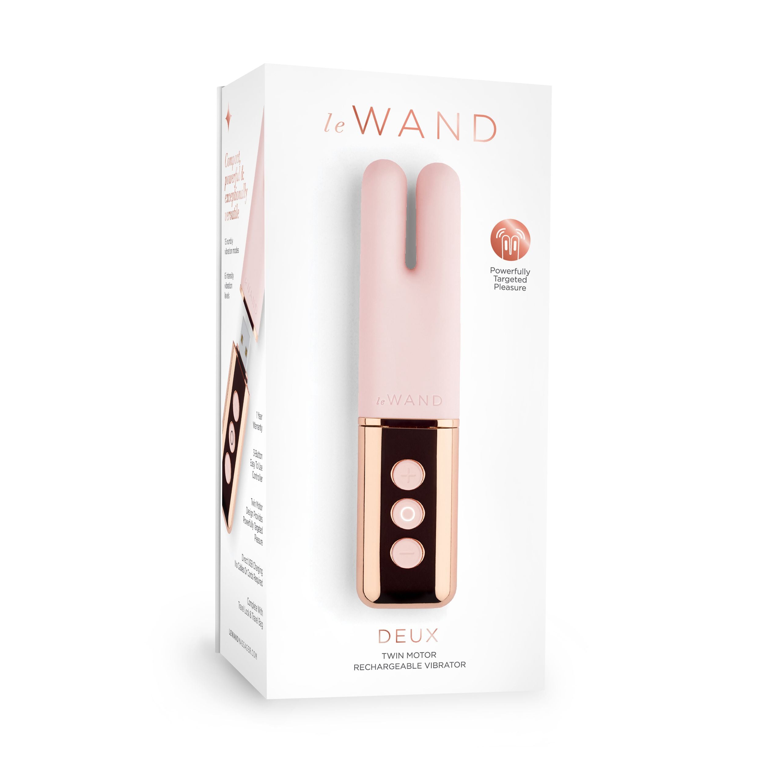 Le Wand – Deux Twin Motor Oplaadbare Vibrator – Roségoud