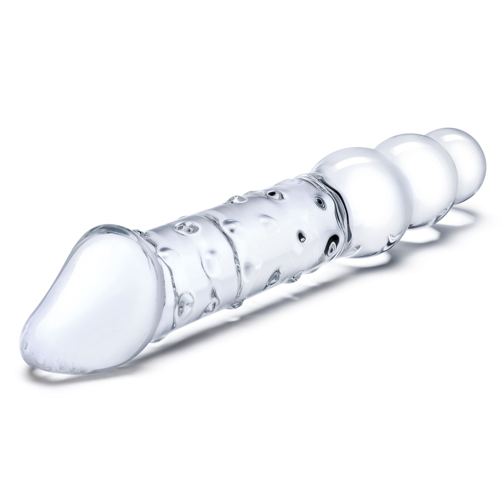 Glas - Double Ended Glass Dildo with Anal Beads