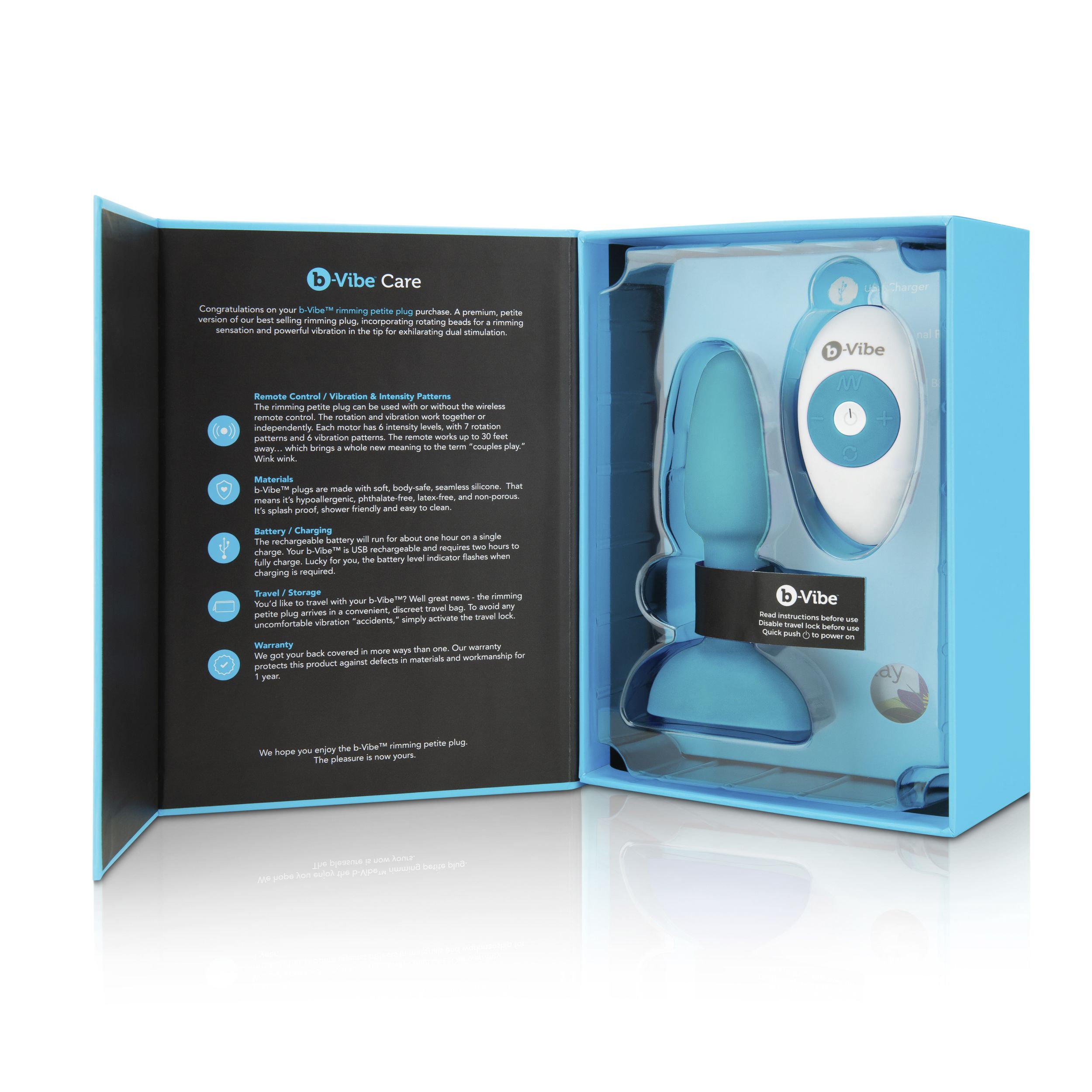 B-Vibe - Rimming Petite Remote Control Plug Blauw