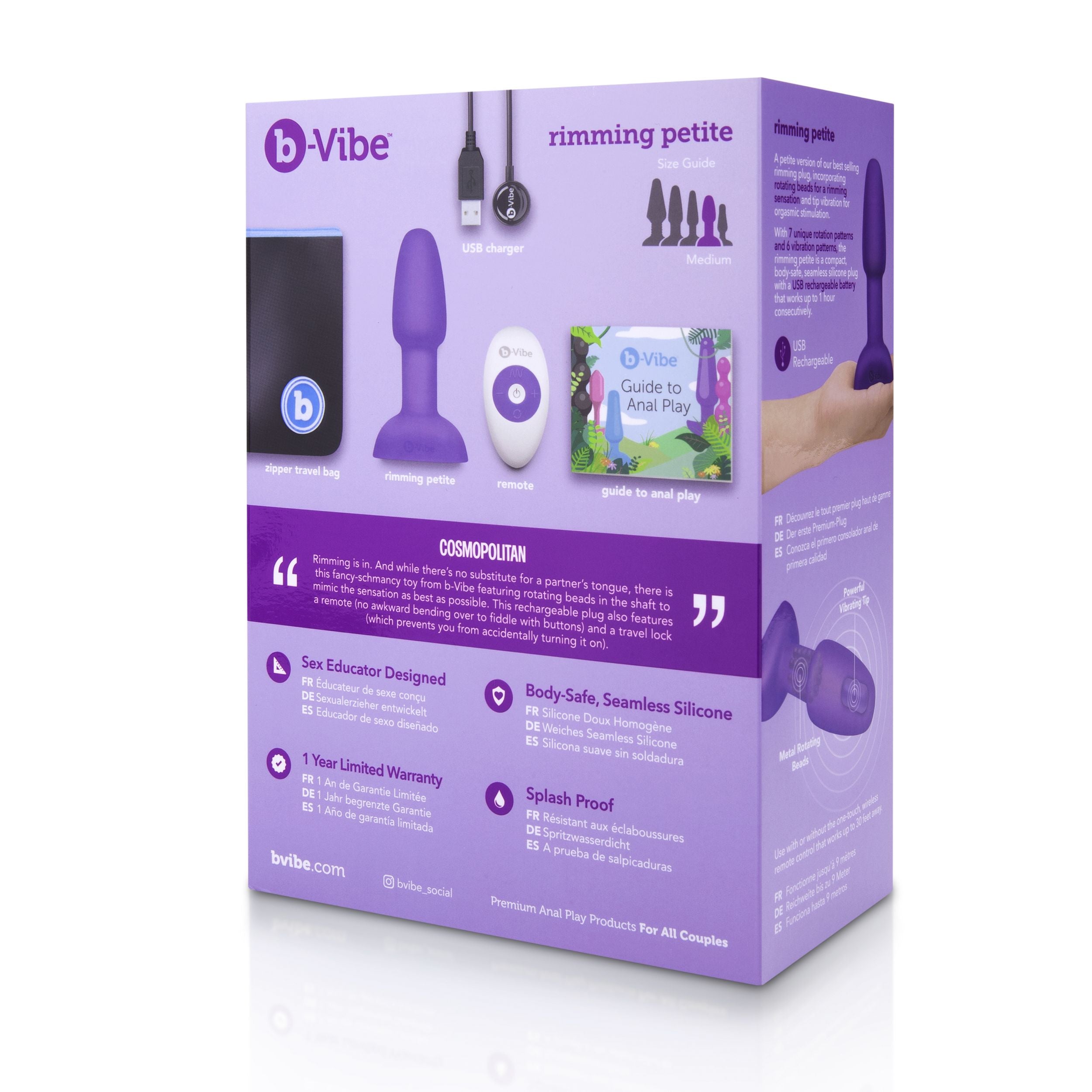 B-Vibe - Rimming Petite Remote Control Plug Paars