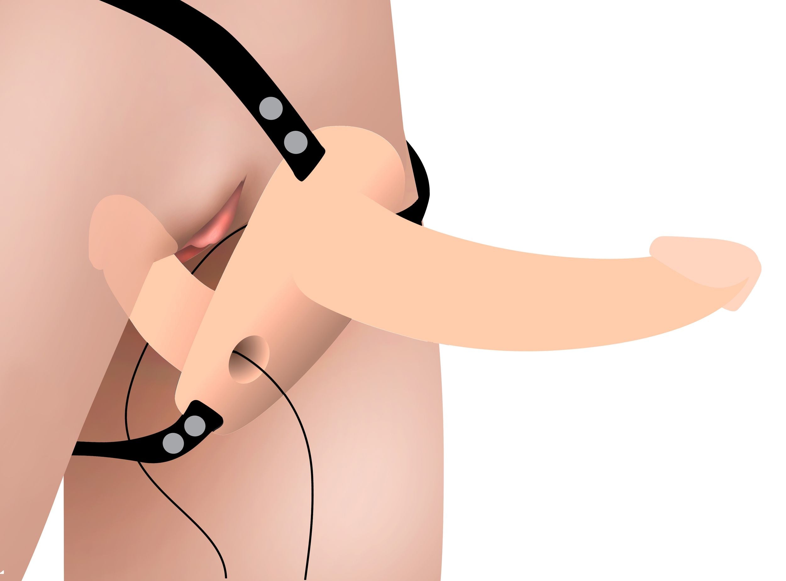 Power Pegger Dubbele Strap-On-vibrator