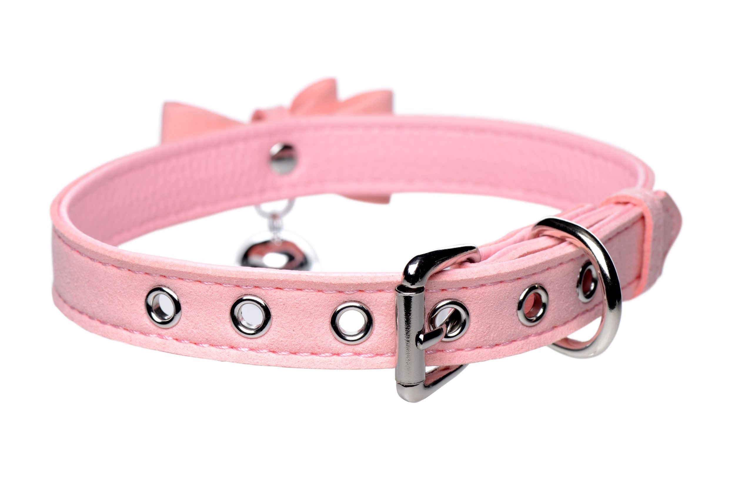 Golden Kitty Halsband Met Kattenbelletje - Roze/Zilver