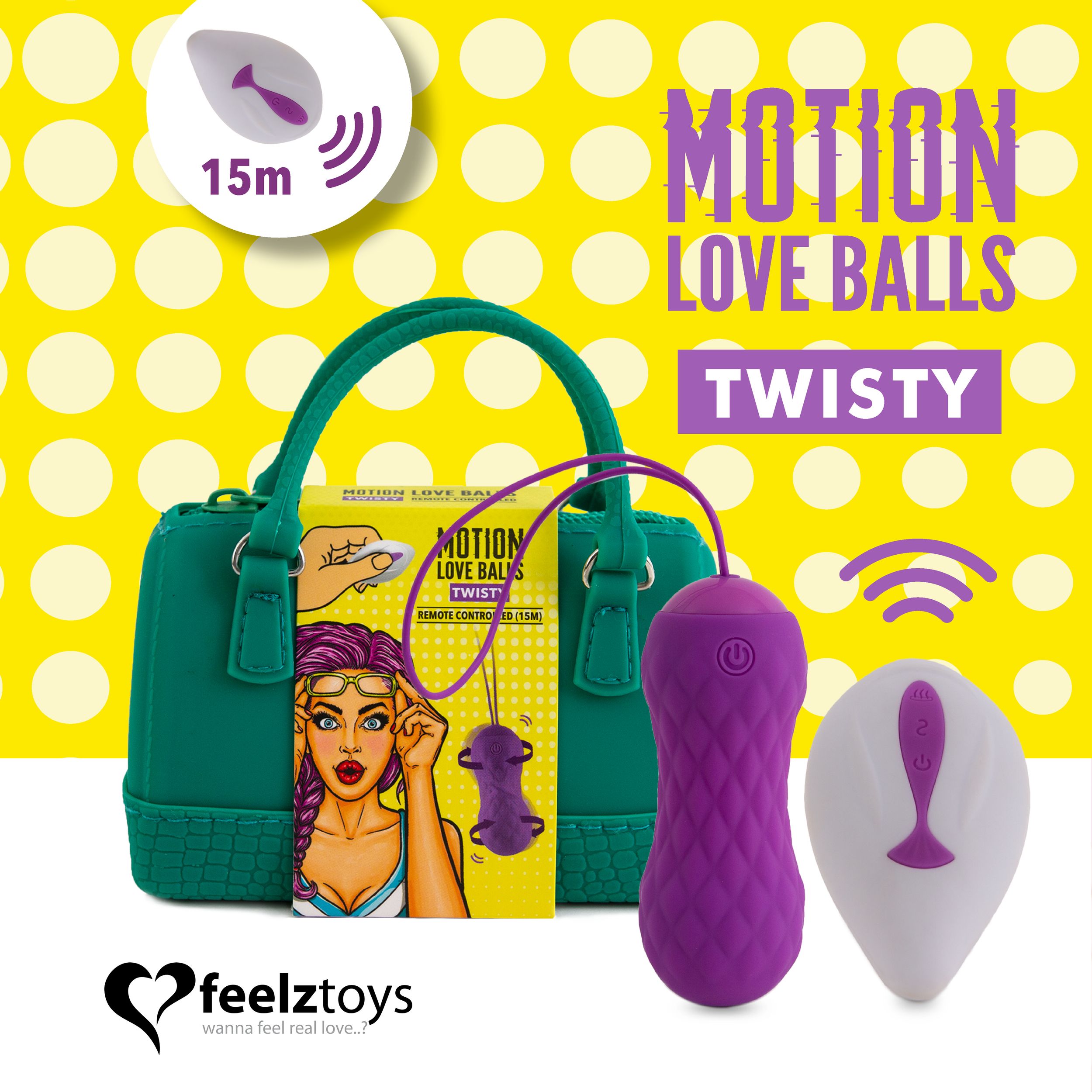 FEELZTOYS - OP AFSTAND BEDIENBARE BEWEGENDE LIEFDESBALLEN TWISTY
