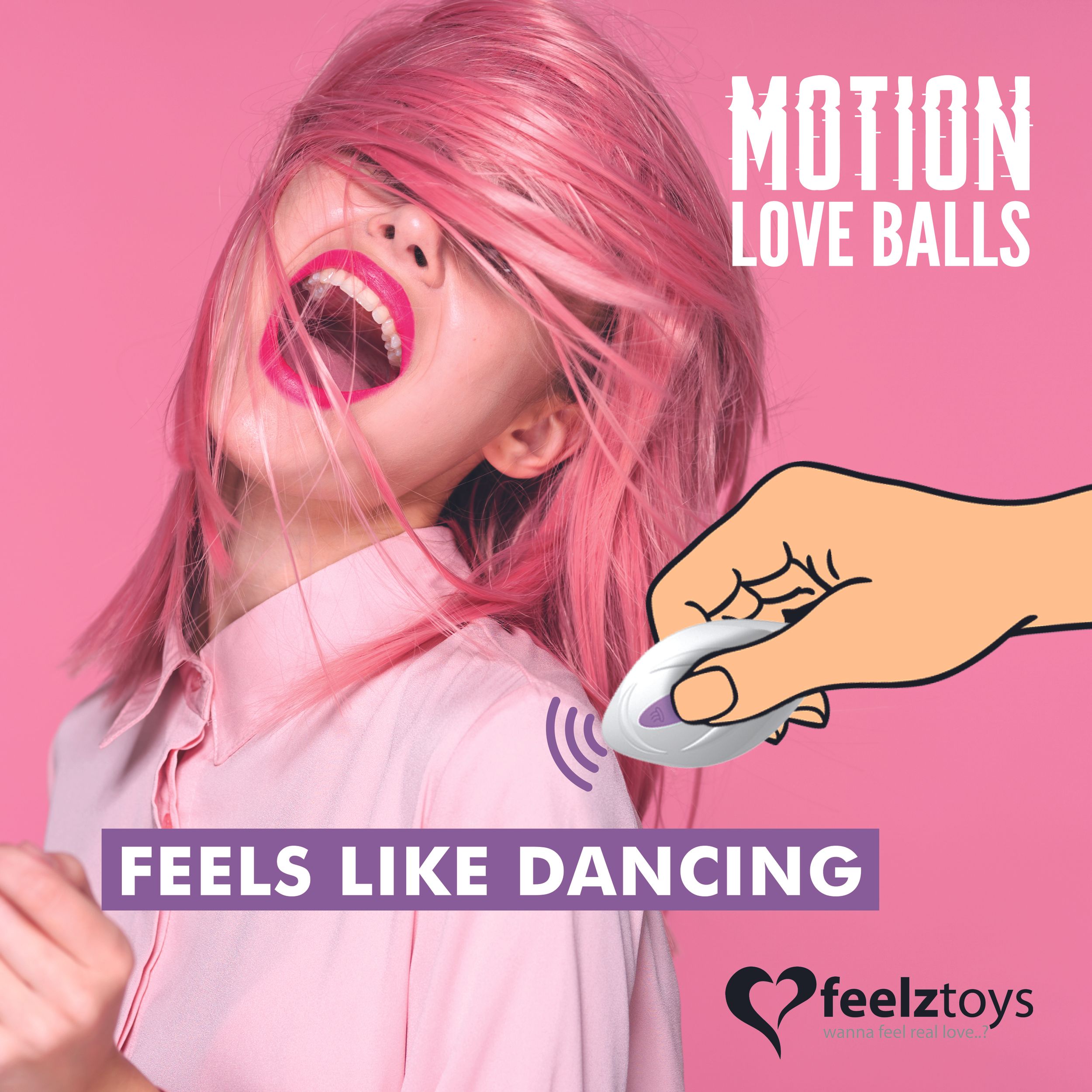 FEELZTOYS - OP AFSTAND BEDIENBARE BEWEGENDE LIEFDESBALLEN FOXY