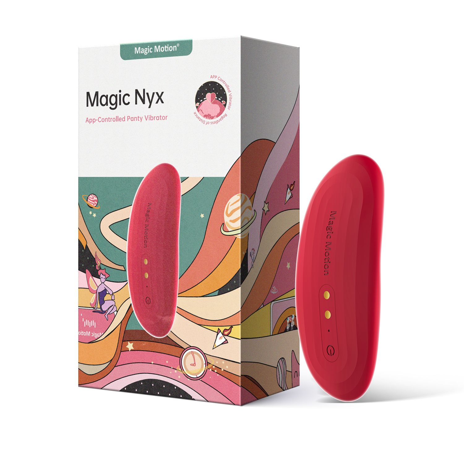 Magic Motion - App Gestuurde Nyx Smart Panty Vibrator - Rood