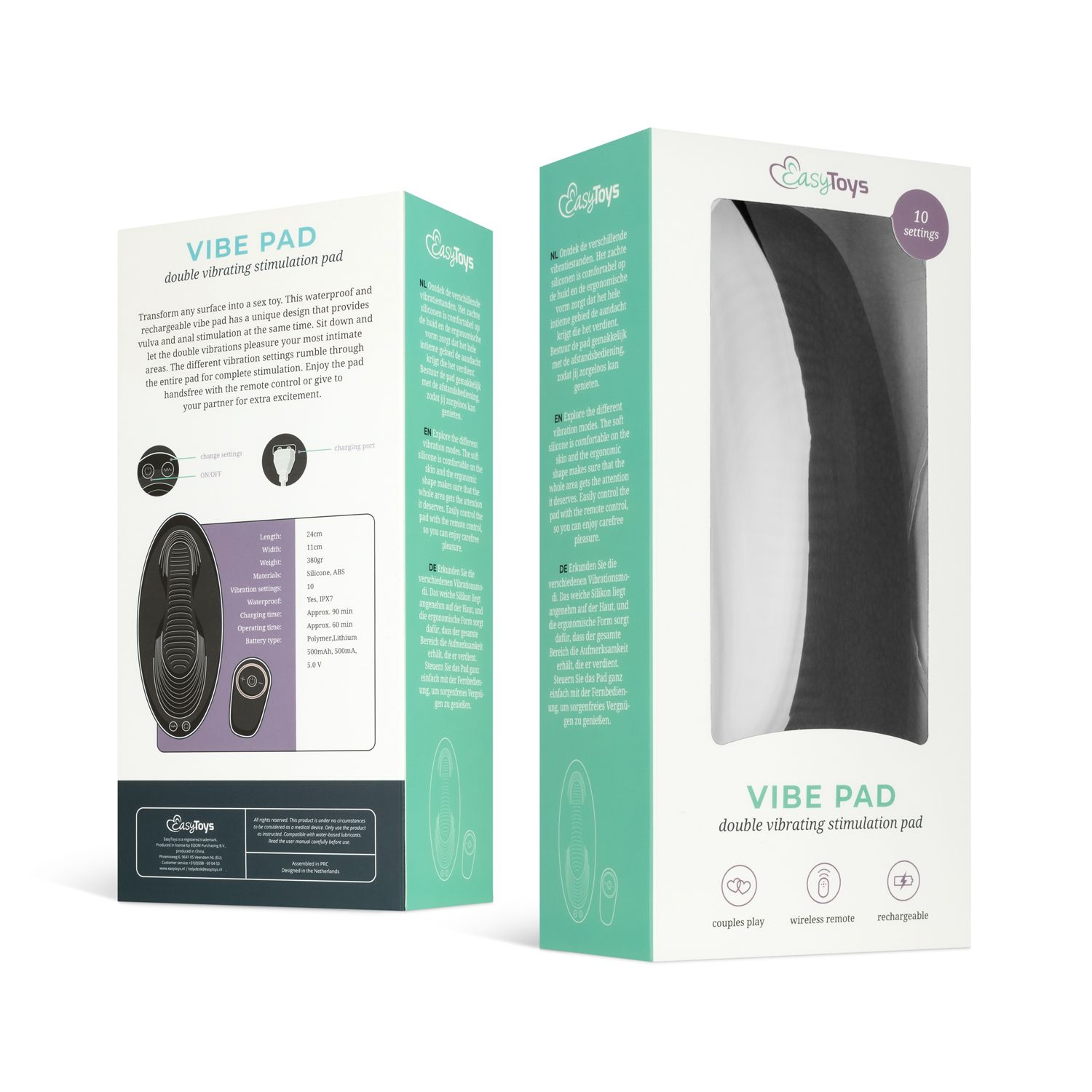 Vibe Pad Dubbele Vibratie met Afstandsbediening - Zwart