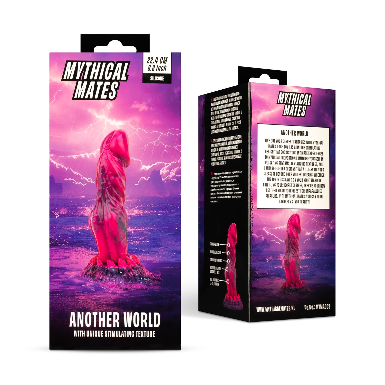 Mythical Mates - Another World Dildo Roze &amp; Paars - 22,4 cm