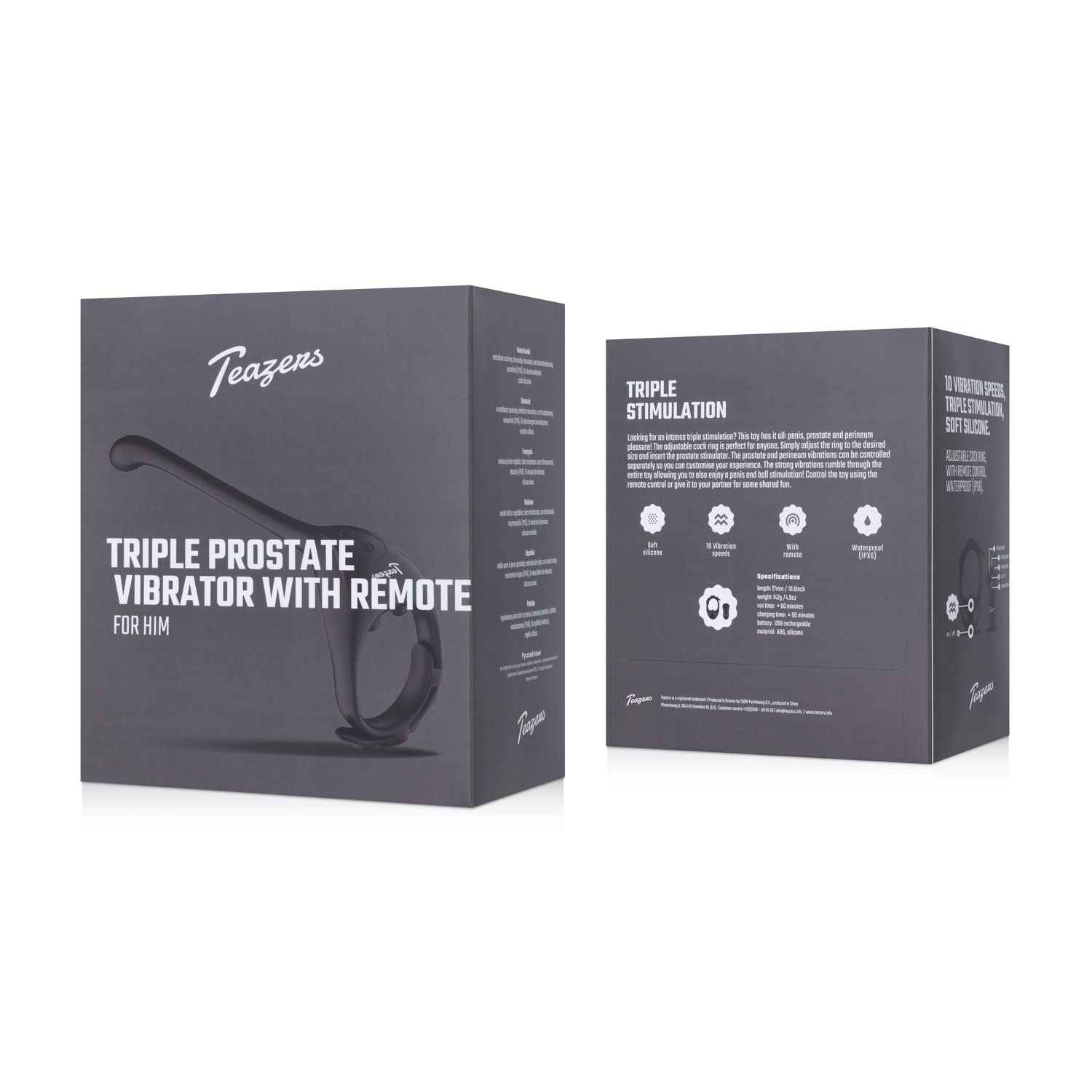 Teazers Driedubbele Prostaat Vibrator met Afstandsbediening