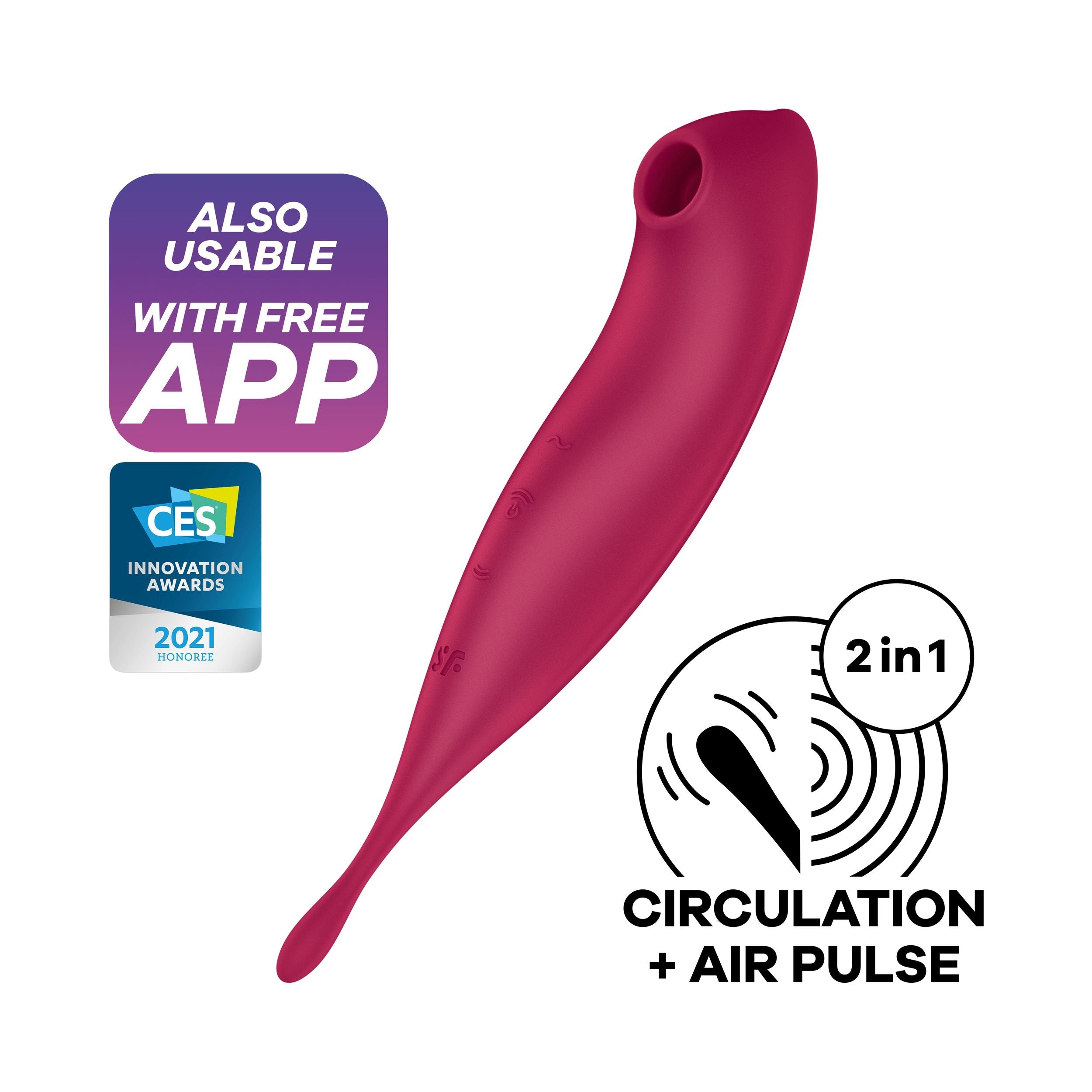 Satisfyer Twirling Pro Connect App - Donker Rood