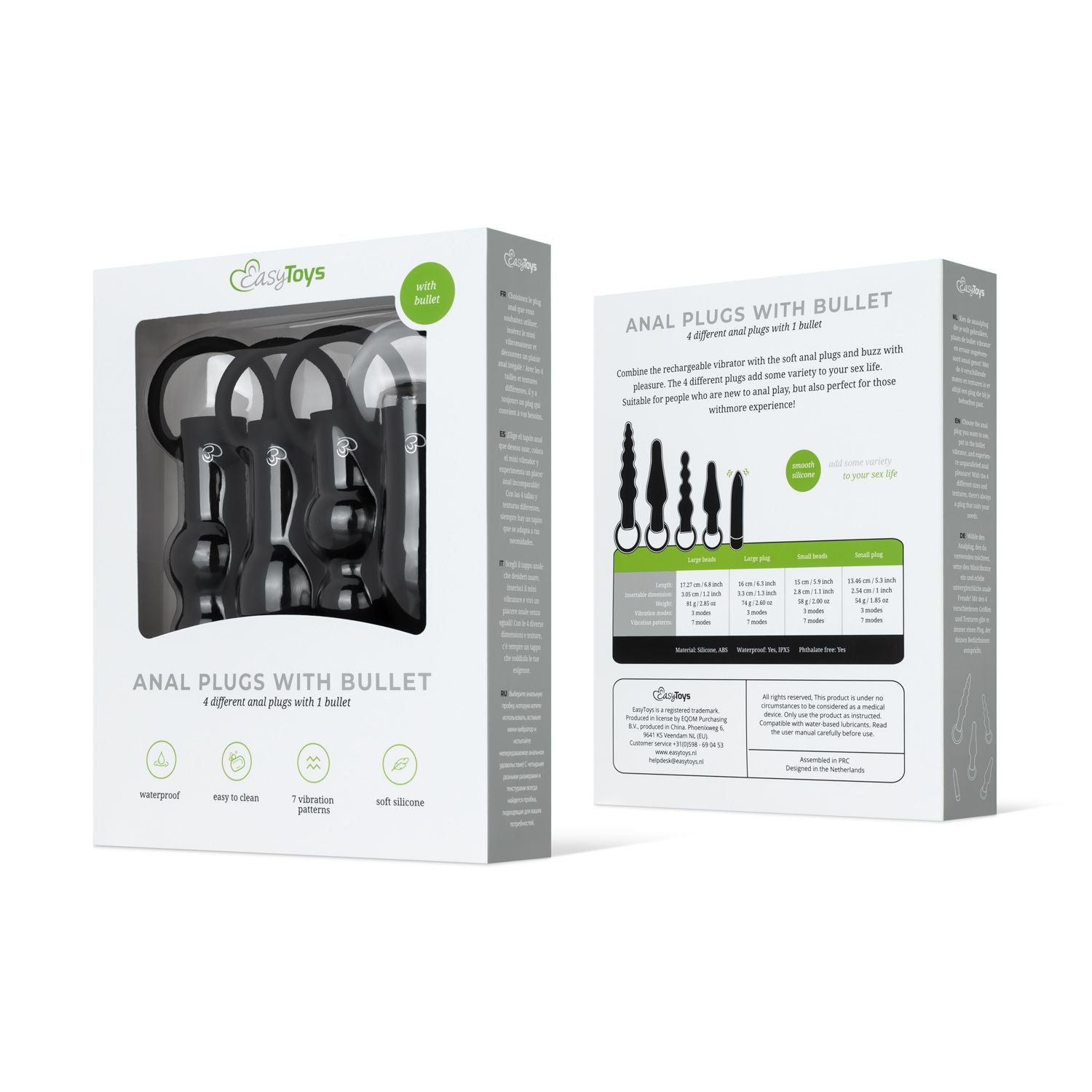 Anaal Plug Set Met Bullet Vibrator - Zwart