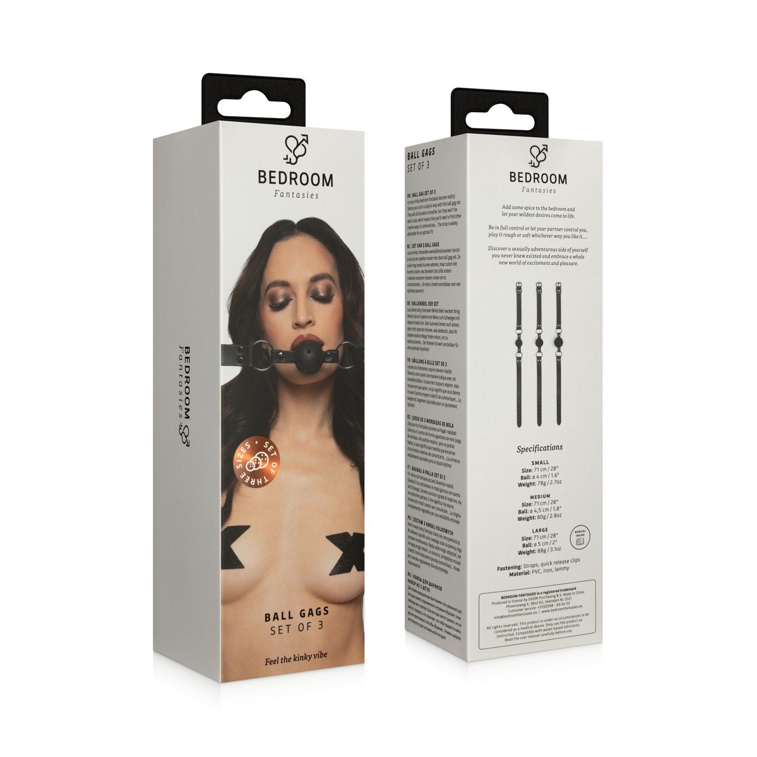 Bedroom Fantasies - Set van 3 Ball Gags - Zwart