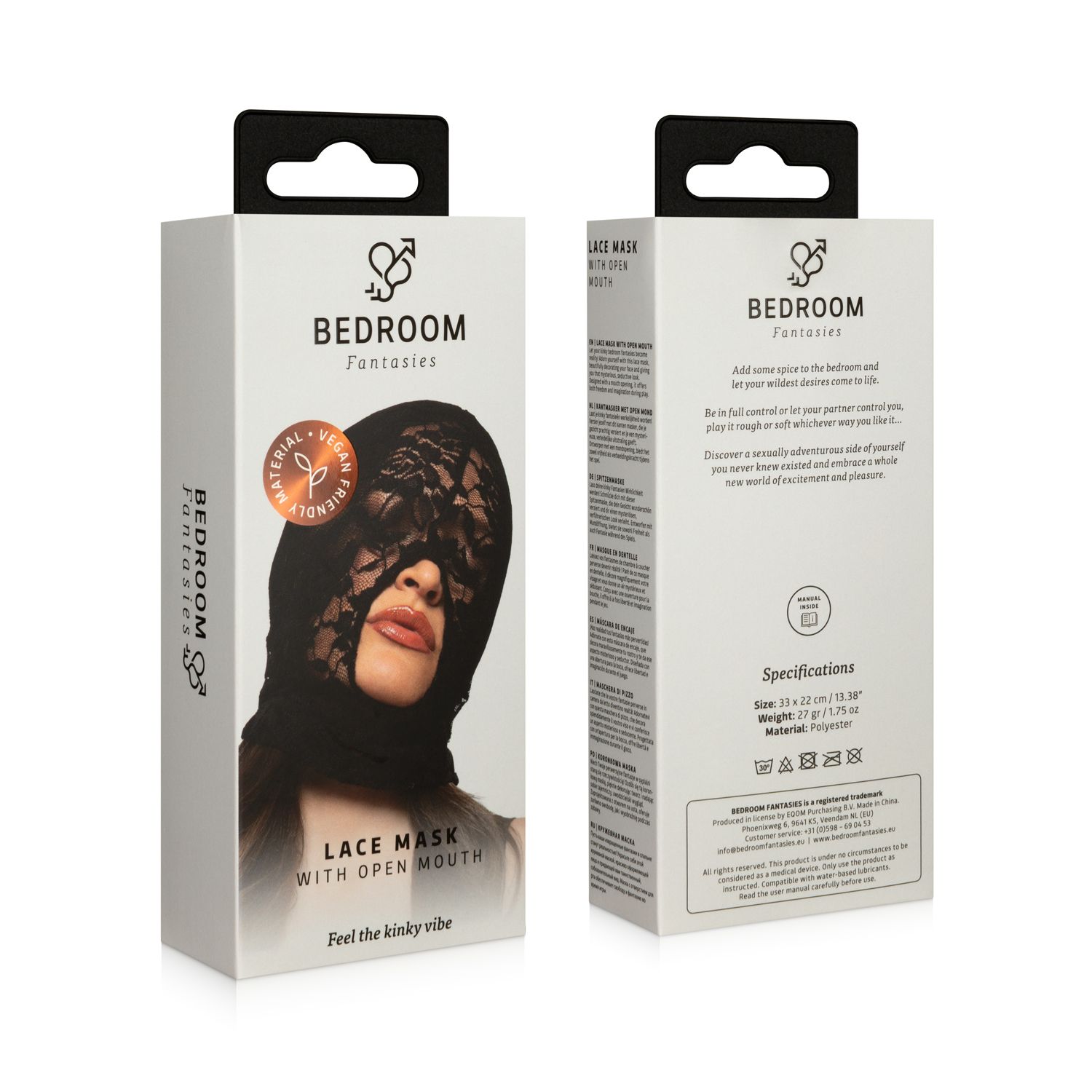 Slaapkamerfantasieën - Kanten BDSM Masker - Zwart