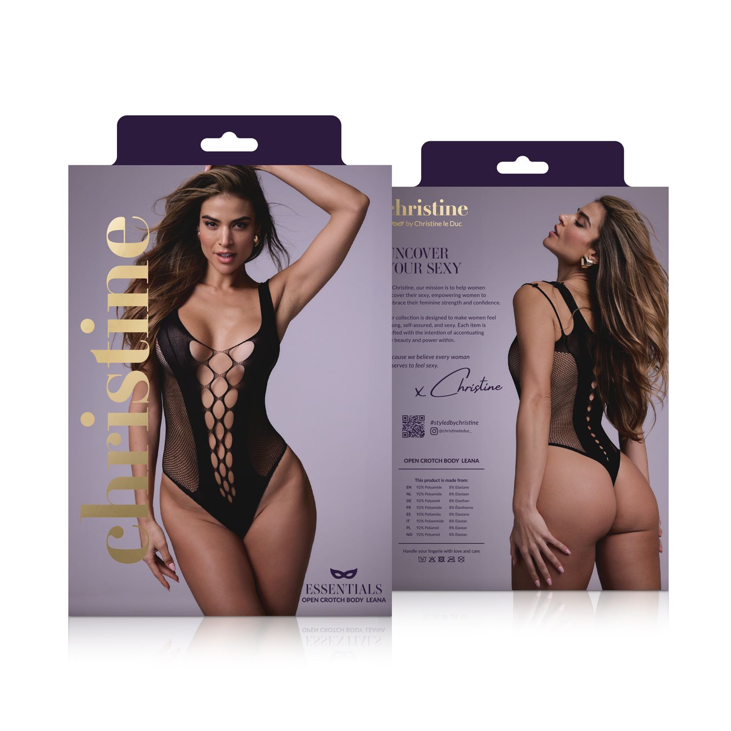 Open kruis body Leana - Zwart
