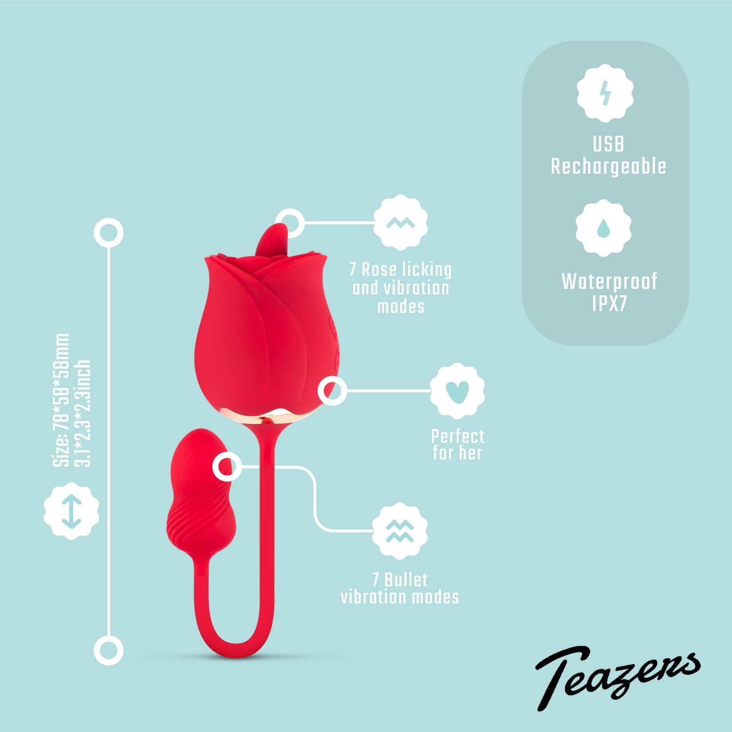 Teazers Rose Vibrator en Clitoris Stimulator