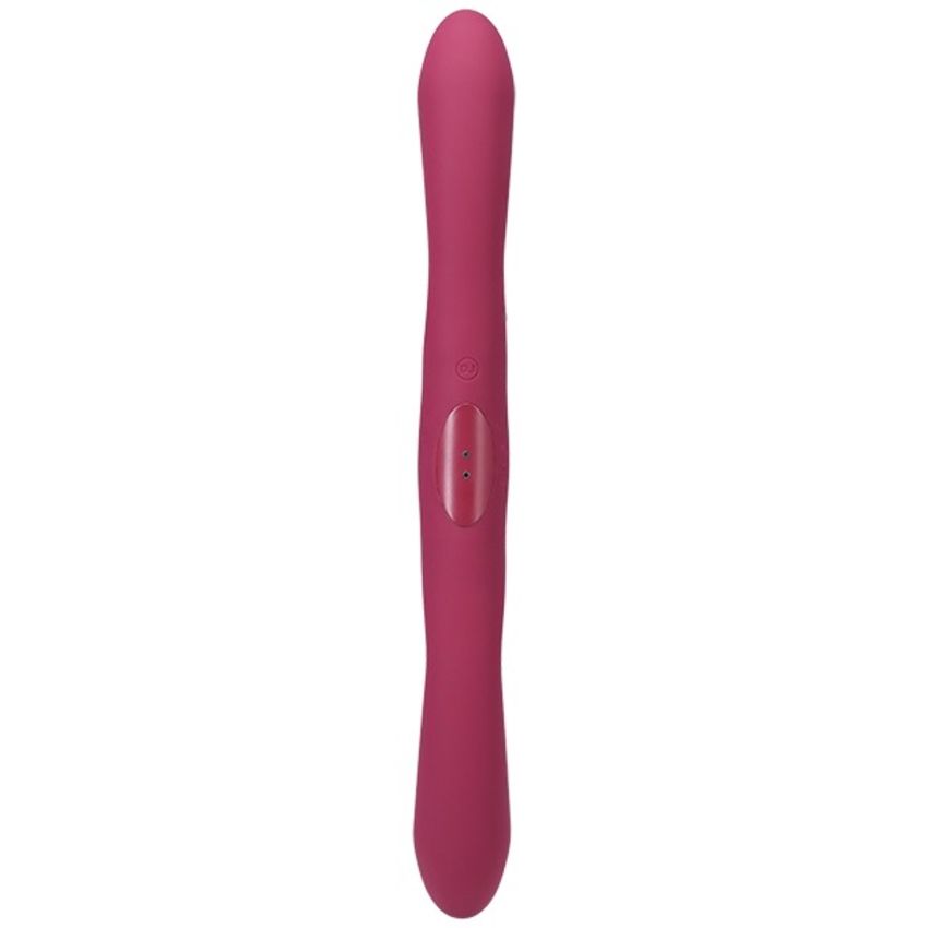 Doc Johnson - Dubbele Vibrator met Afstandsbediening - Rood - 40,6 cm