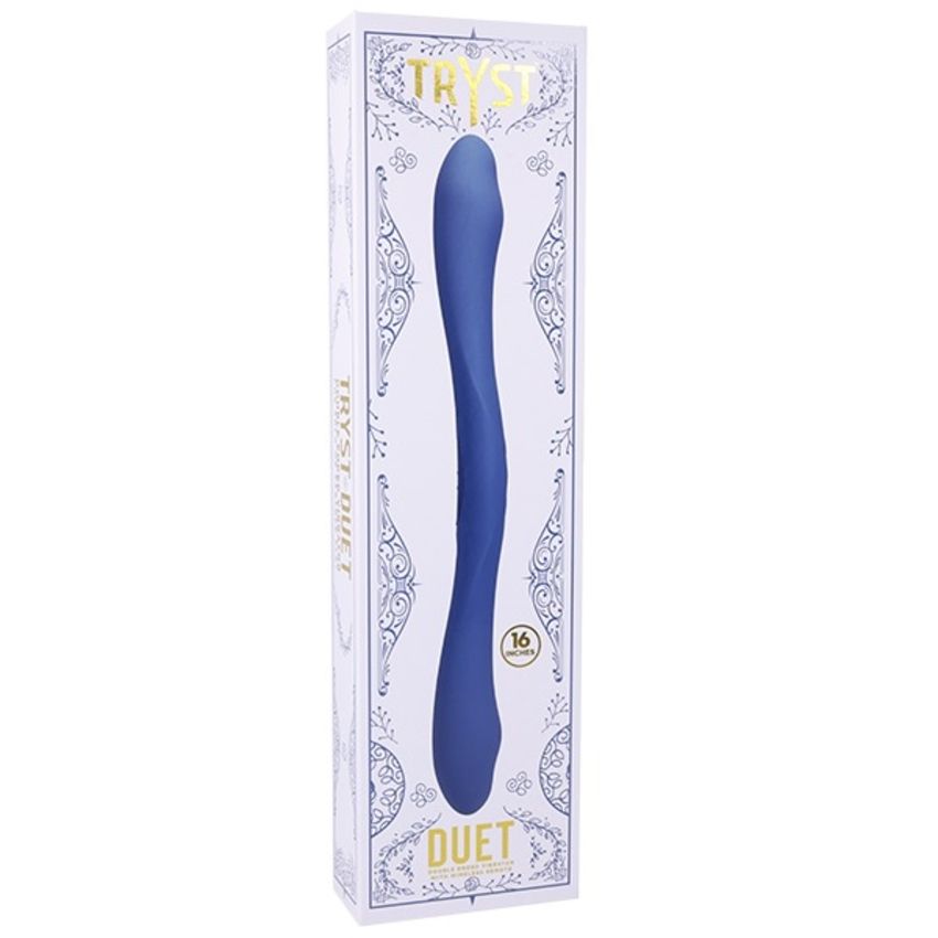 Doc Johnson - Dubbele Vibrator met Afstandsbediening - Blauw - 40,6 cm
