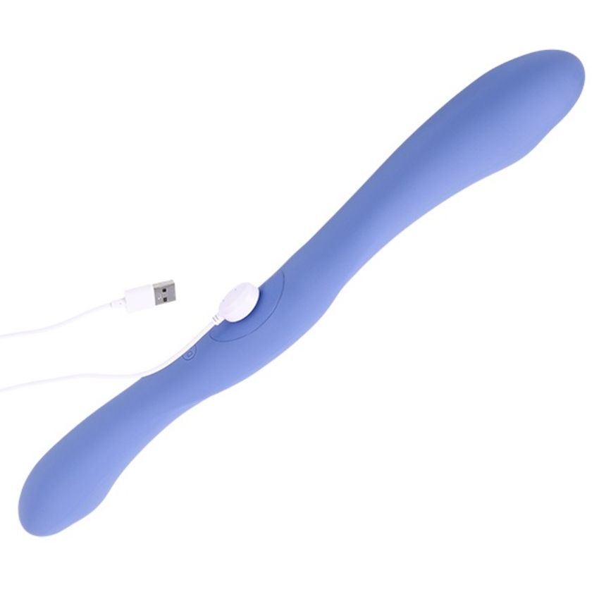 Doc Johnson - Dubbele Vibrator met Afstandsbediening - Blauw - 40,6 cm