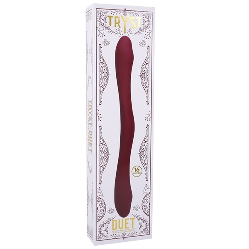 Doc Johnson - Dubbele Vibrator met Afstandsbediening - Rood - 40,6 cm