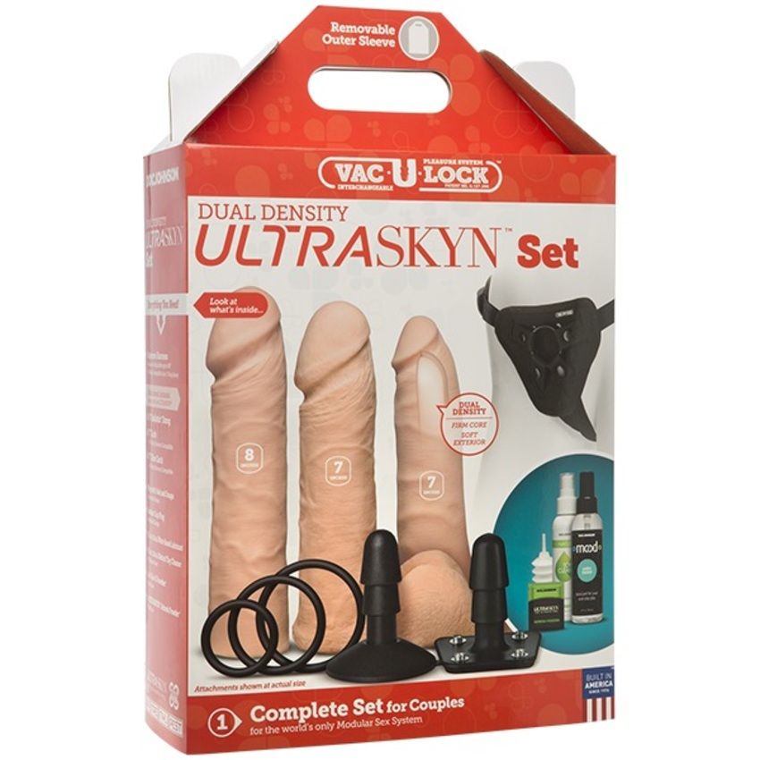 Doc Johnson - VacULock Dual Density ULTRASKYN Set - Beige
