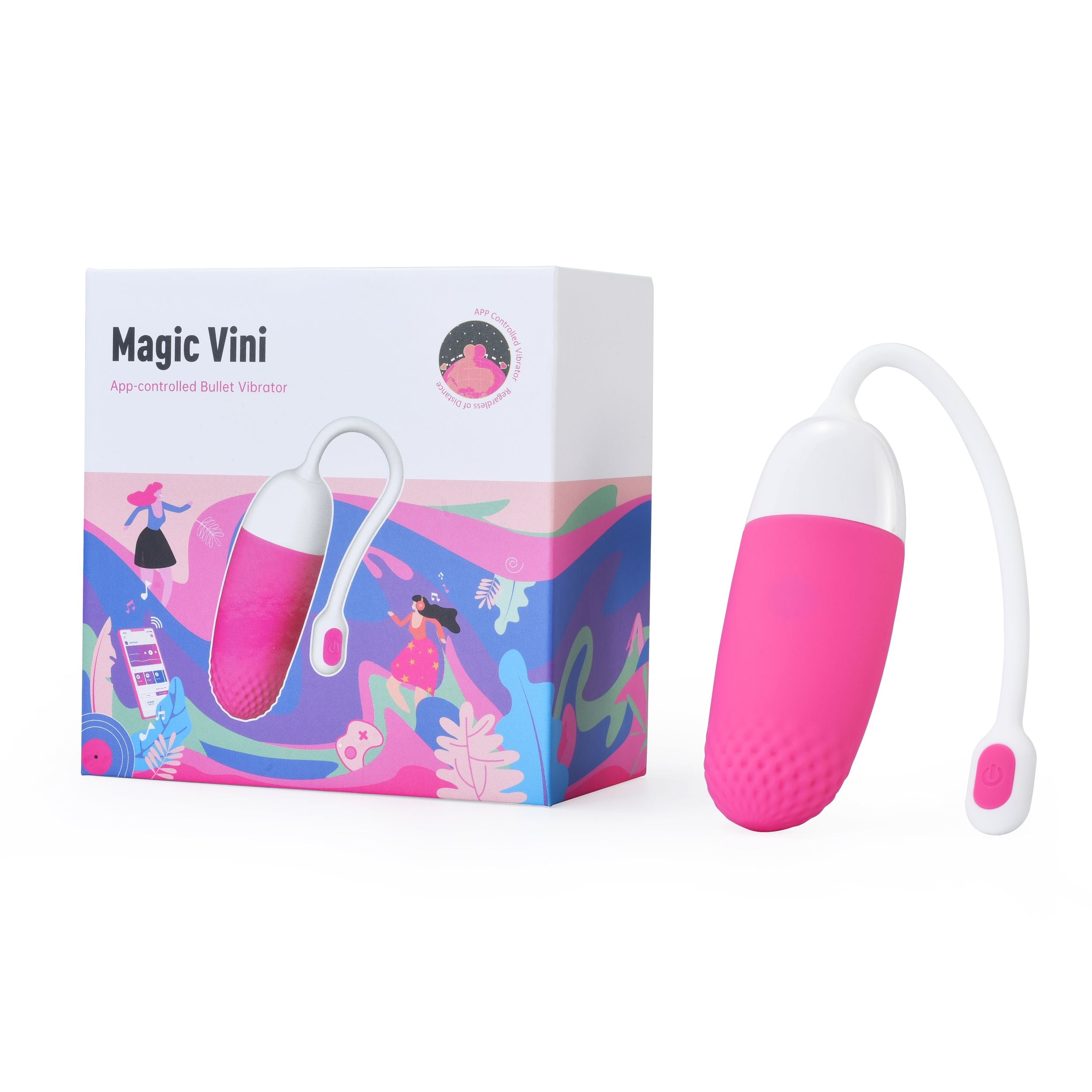 Magic Motion - Vini App-gestuurde Vibratie Eitje - Roze&amp;Wit