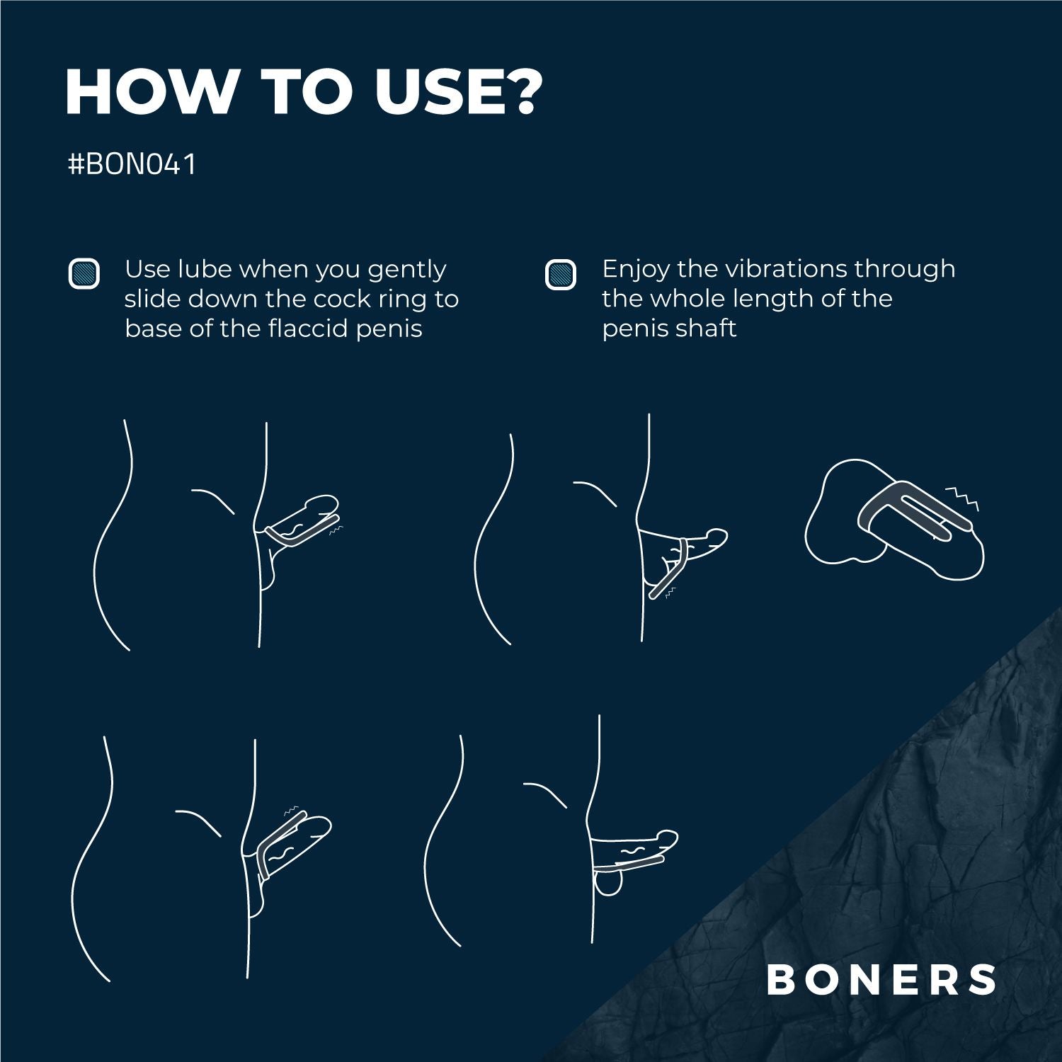 Boners Cockring &amp; Balstimulator - Blauw