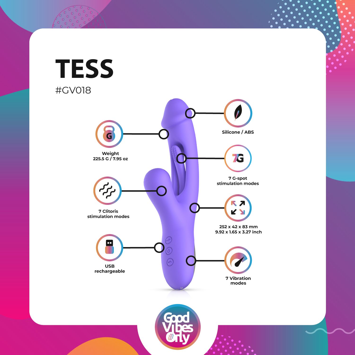 Good Vibes Only - Tess Rabbit Vibrator met G-Spot stimulator