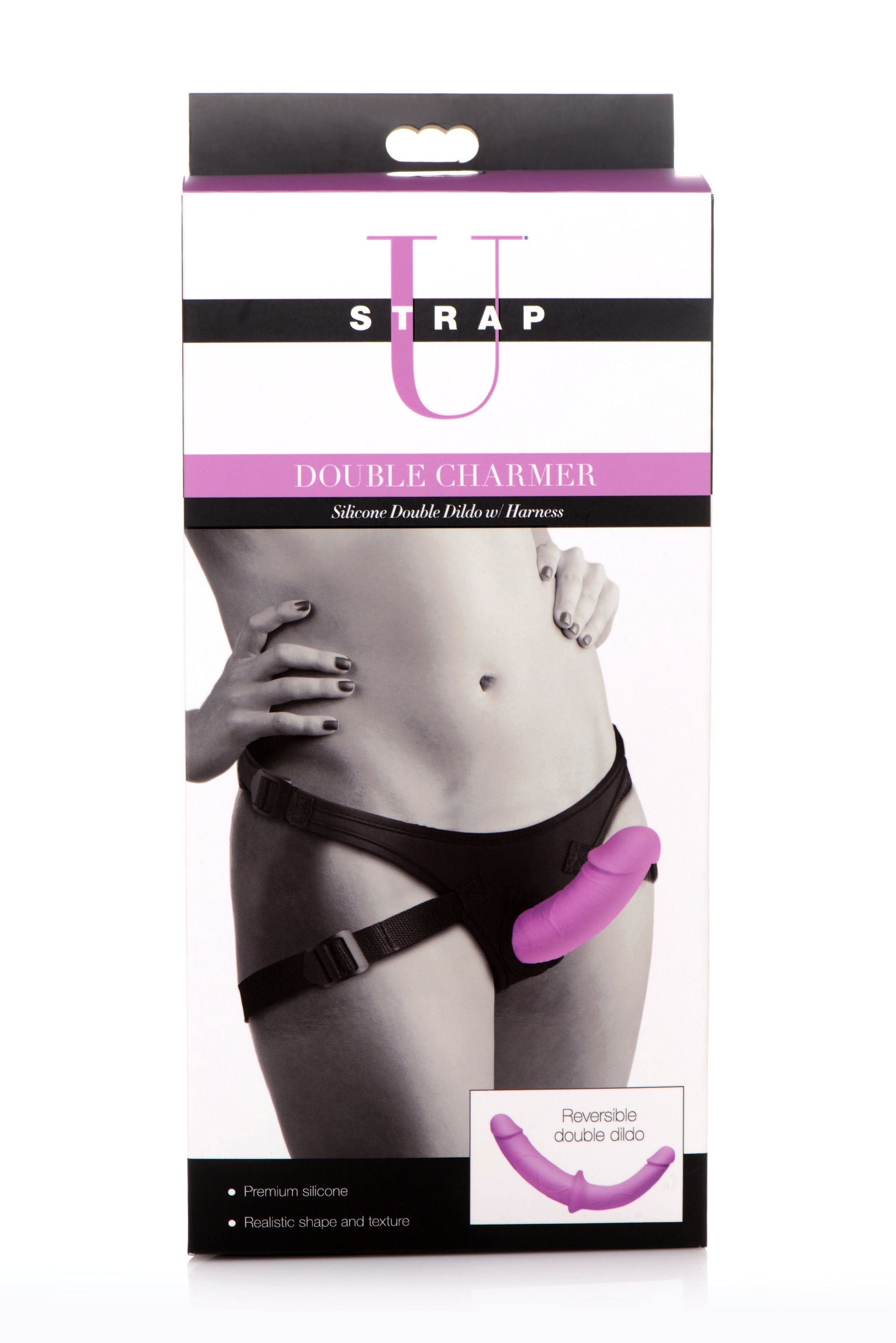 XR Brands - Dubbele Dildo Met Harnas - Paars