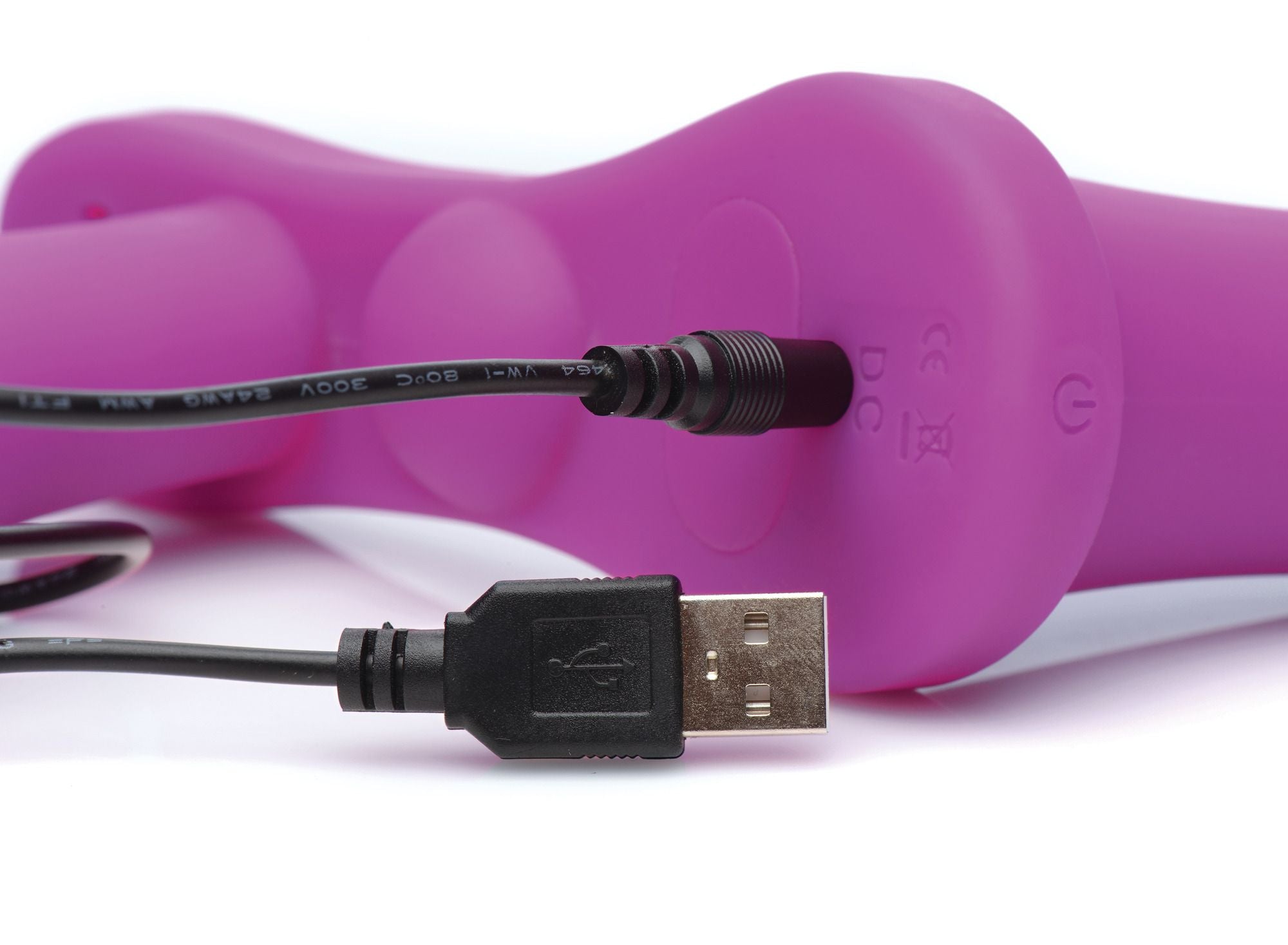 XR Brands - Dubbele Vibrerende Dildo Met Harnas - Paars