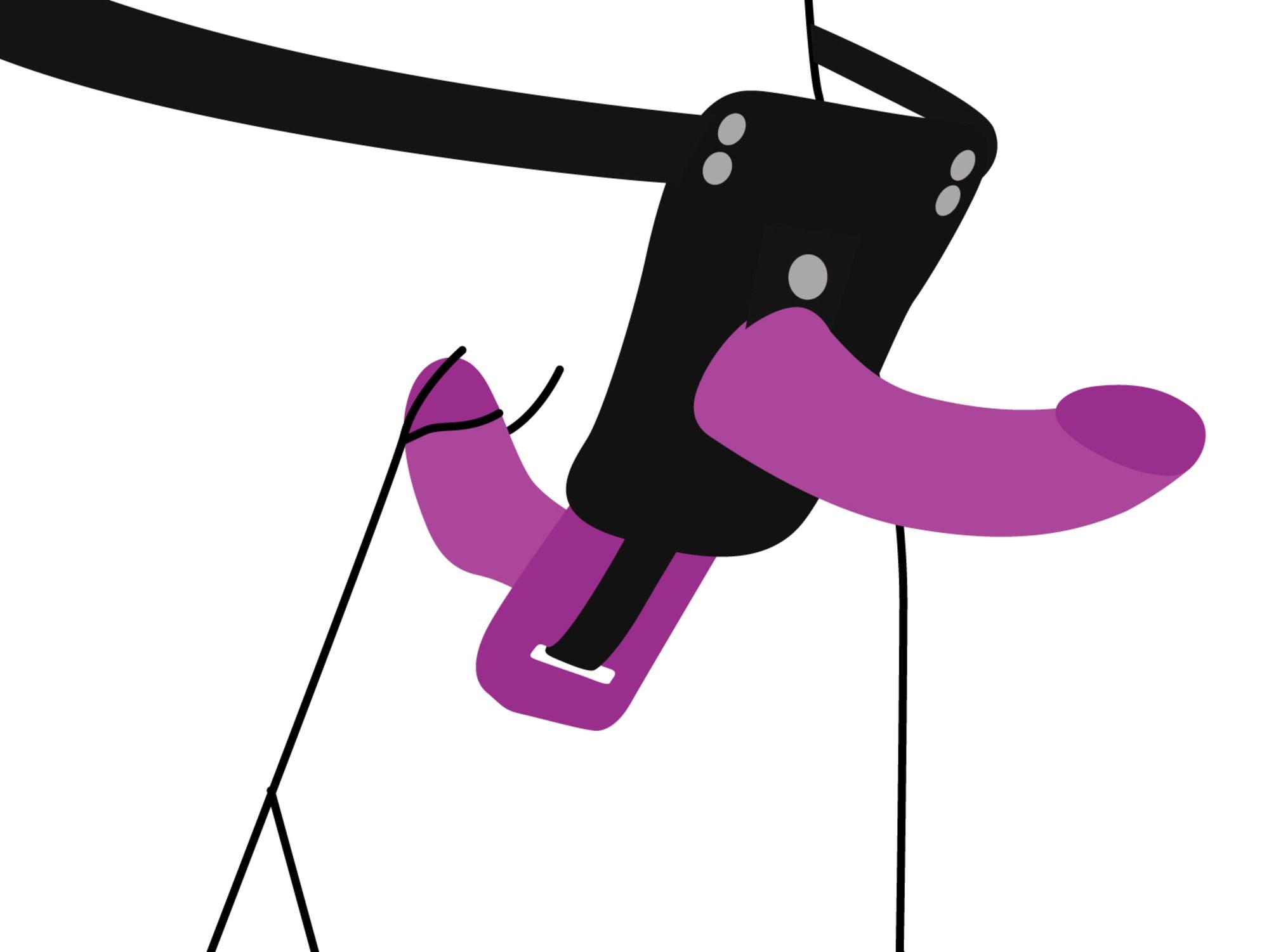 XR Brands - Dubbele Vibrerende Dildo Met Harnas - Paars