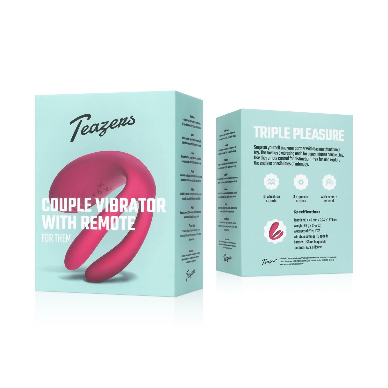 Teazers Koppelvibrator met Afstandsbediening