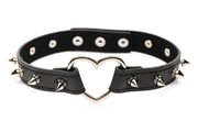 XR Brands - Spiked Heart Choker - Zwart