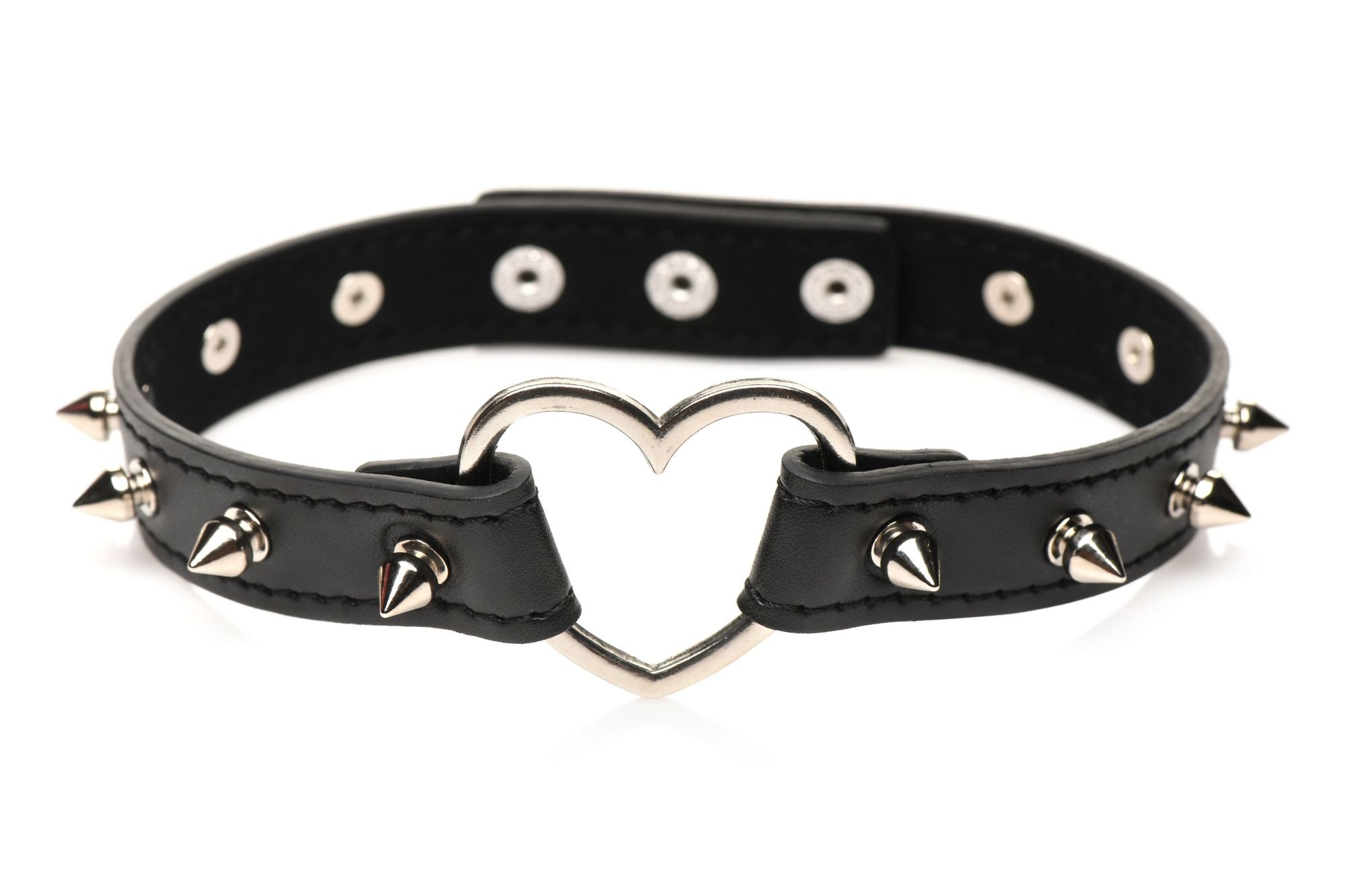 XR Brands - Spiked Heart Choker - Zwart