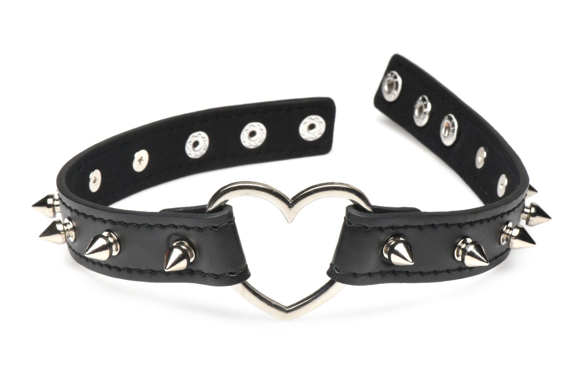 XR Brands - Spiked Heart Choker - Zwart